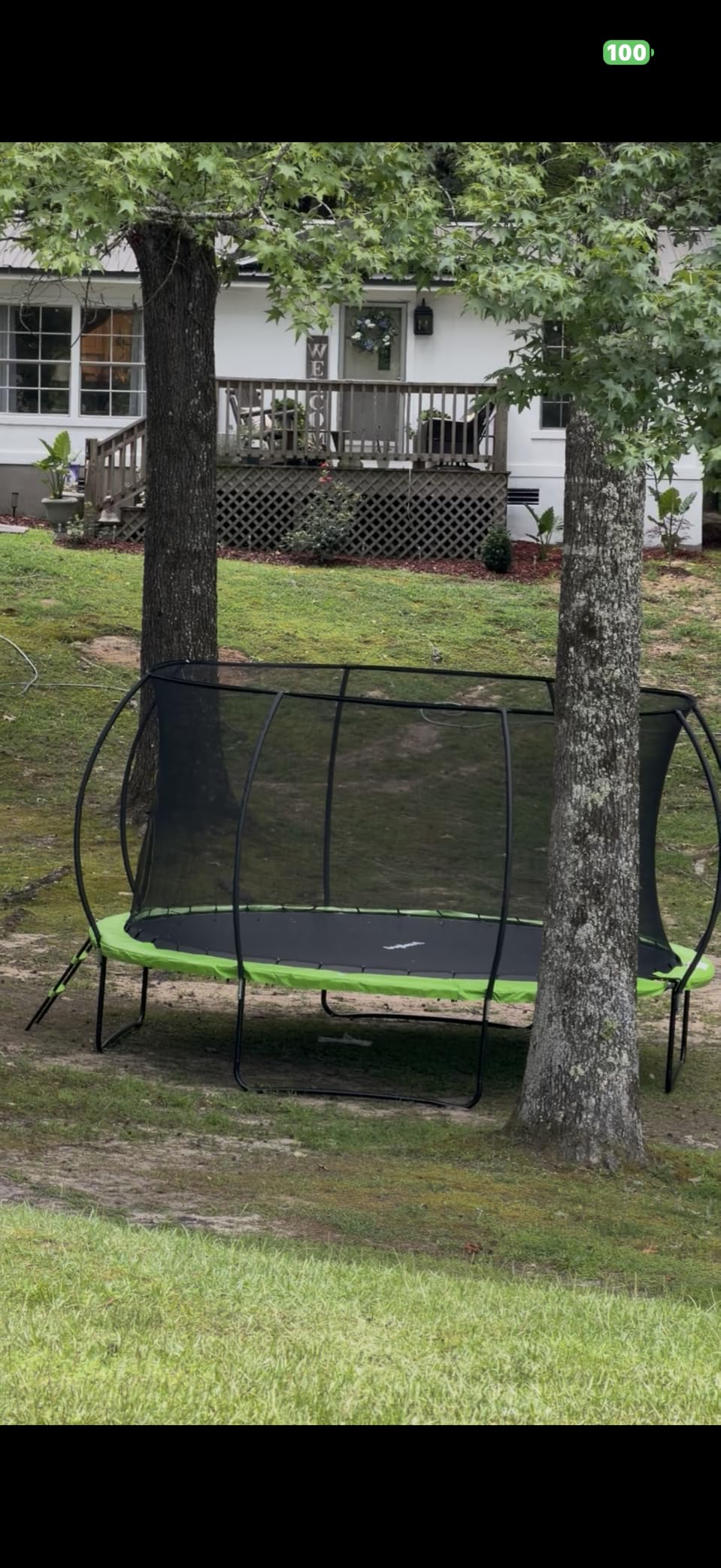 JoyBerri Outdoor Trampoline – with LED Lights, Net, Ladder, ASTM Certified | 8Ft 10Ft 12Ft 14Ft 15Ft 16Ft, 450lb capacity, kids & adults, anti-rust steel, net + ladder + stakes, 5-year protection customer photo 1