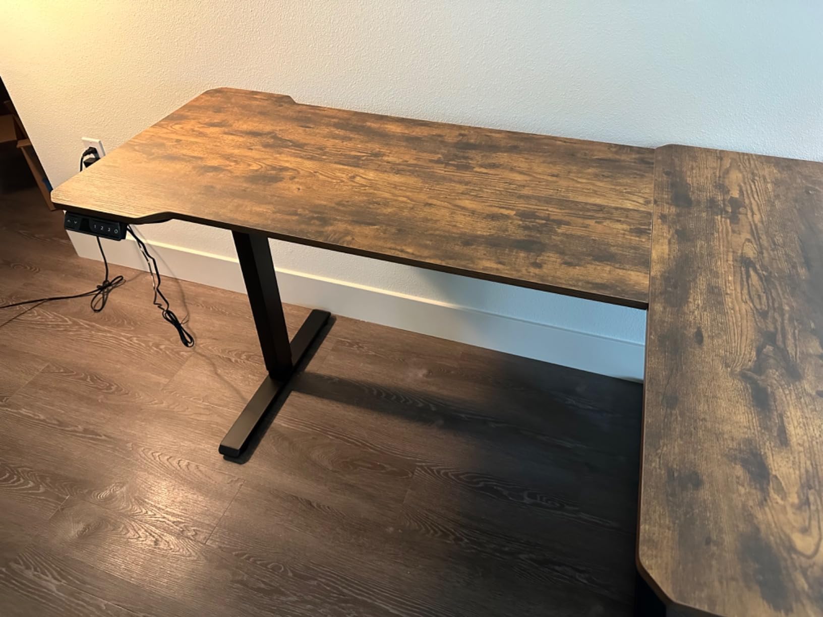 Acrolix L Shaped Electric Standing Desk,59x40 Reversible,Rustic Brown customer photo 1