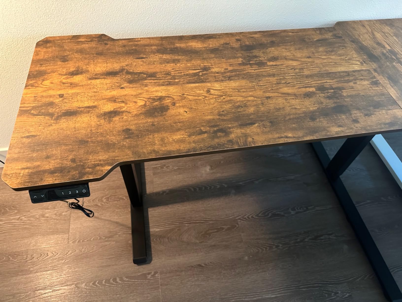Acrolix L Shaped Electric Standing Desk,59x40 Reversible,Rustic Brown customer photo 2