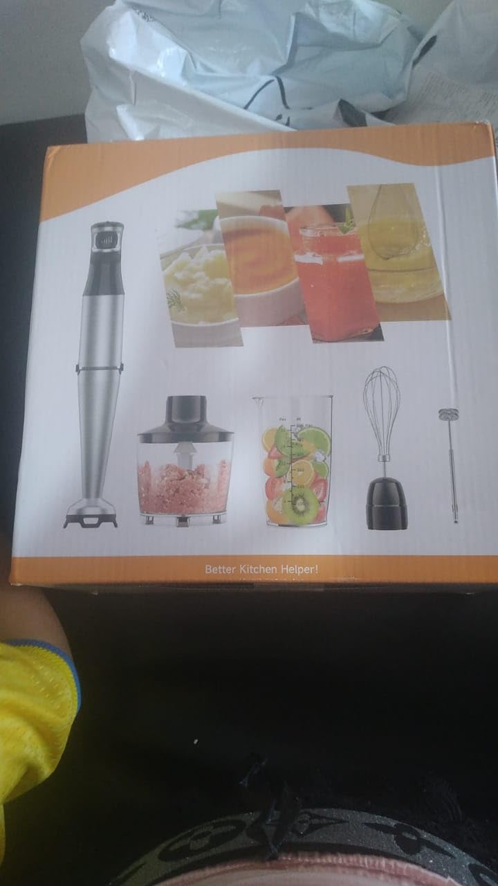 Turelar Immersion Blender Handheld Corded, 1100W 5 in 1 Hand Blender Set | Trigger Variable Speed, Emulsion Stick Mixer with Food Processor, Whisk, Frother, for Soup, Puree, Baby Food, Anti-scratch customer photo 2
