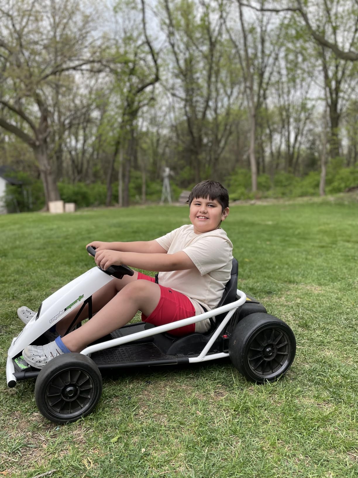 Aosom 24V Electric Go Kart Kids Drift Kart Dual Motors for Ages 8-12 Red customer photo 1