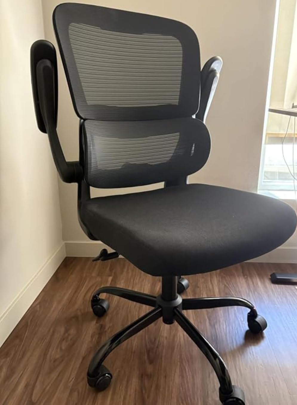 TRALT Office Chair - Ergonomic Desk Chair with Adjustable Lumbar Support, Mesh Computer Chair, Executive Chairs for Home Office Comfortable Lumbar Support (Black) customer photo 2