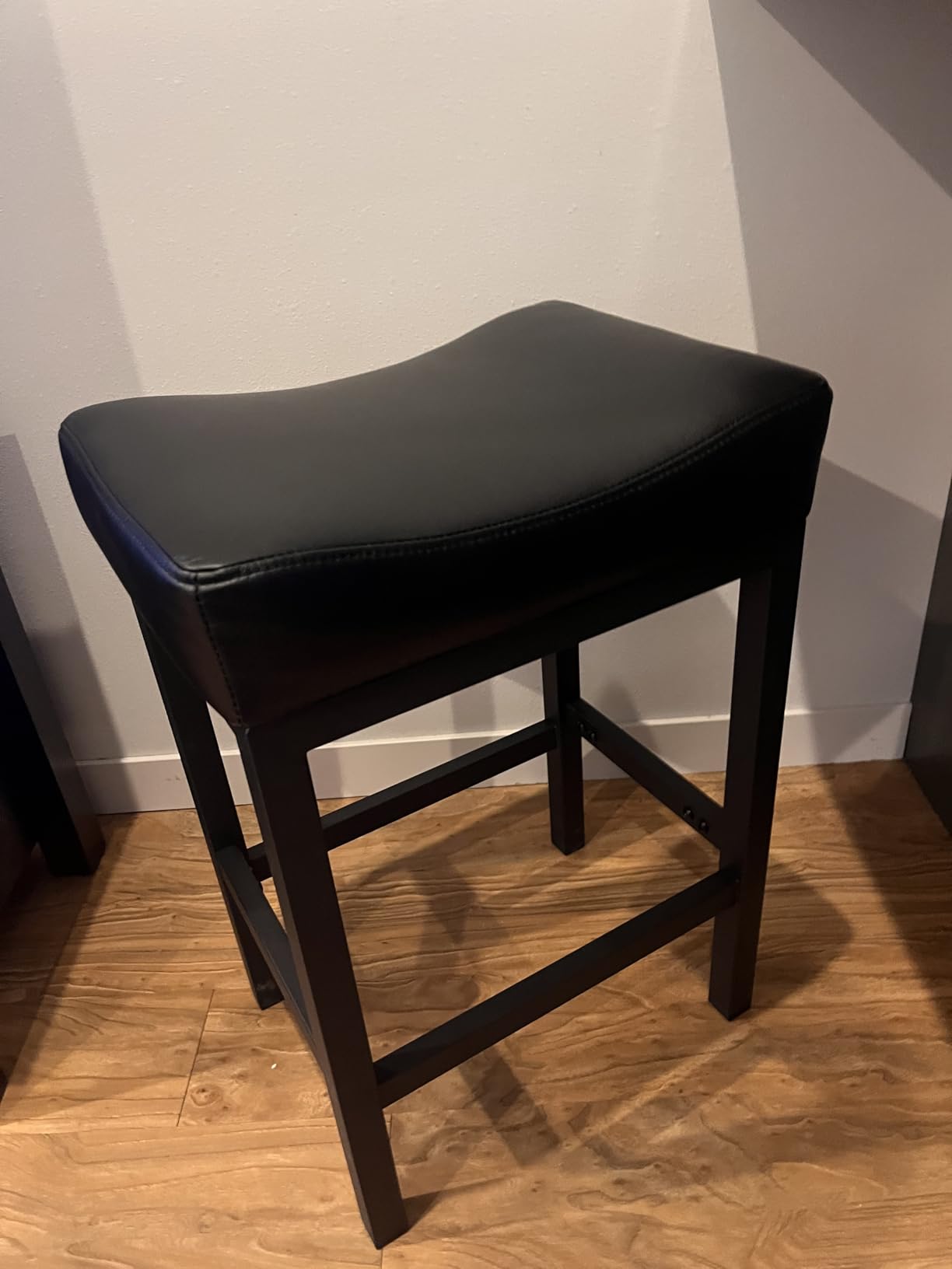 Raynesys 24 Inche Bonded Leather Counter Height Bar Stools Set of 2 Square customer photo 1