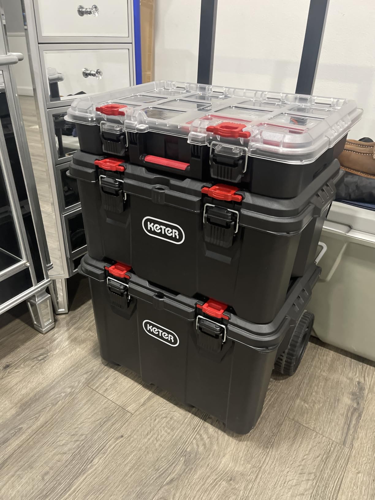 Keter Stack N Rolling Tool Box Modular Storage System 3 Piece customer photo 2