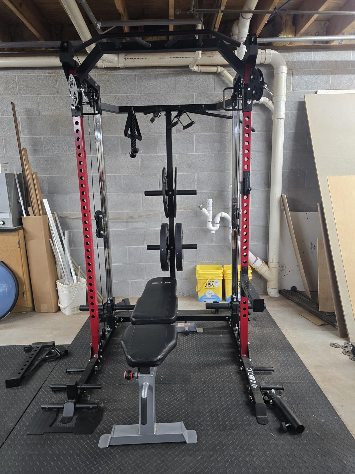 Mikolo Power Cage, 2000LB Power Rack with Independent Dual Pulley System, Multi-Function Home Gym Workout Machine for Cable Crossover and Squat customer photo 1