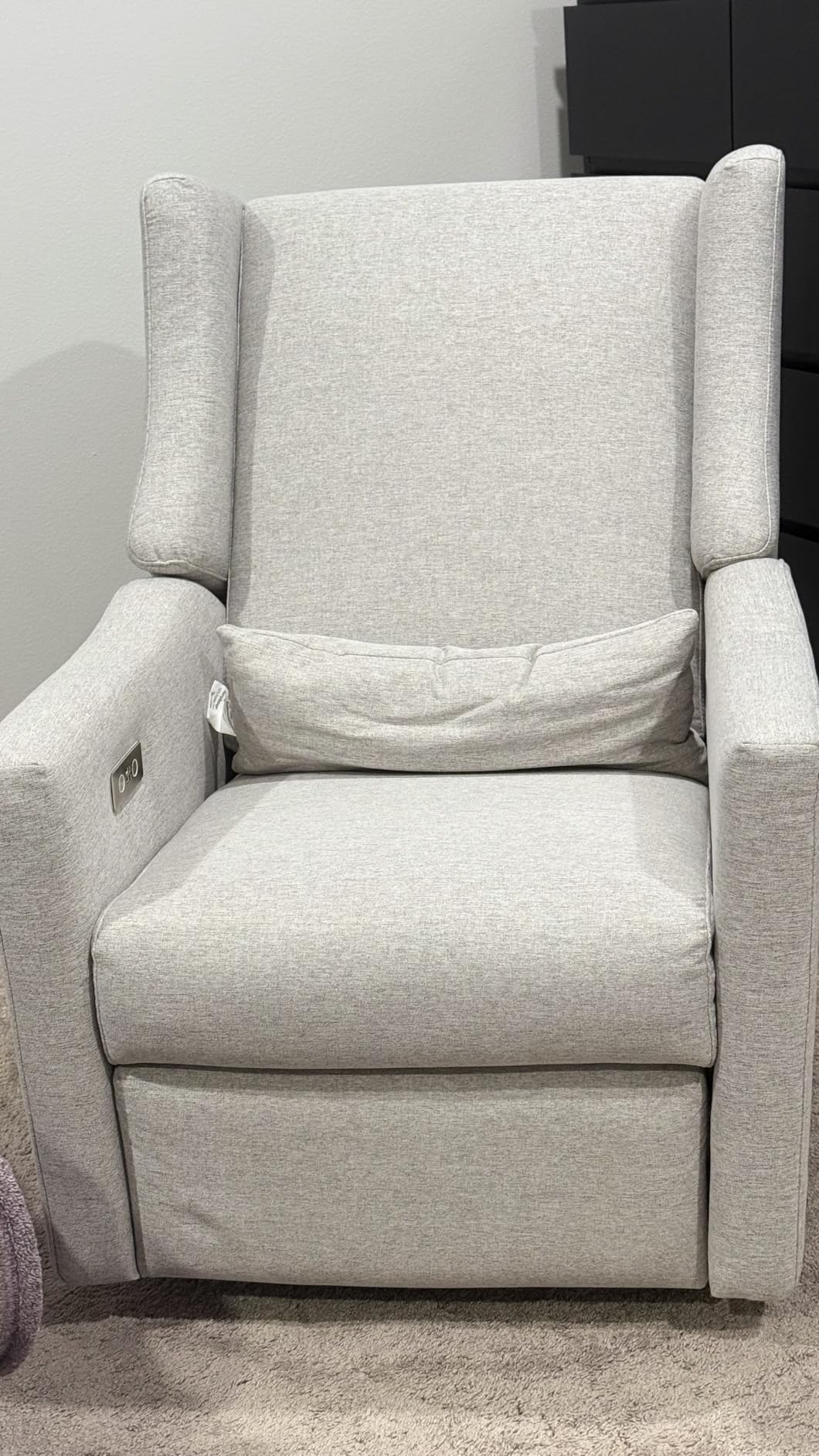 babyletto Kiwi Electric Recliner Glider - Almond Teddy Loop customer photo 1