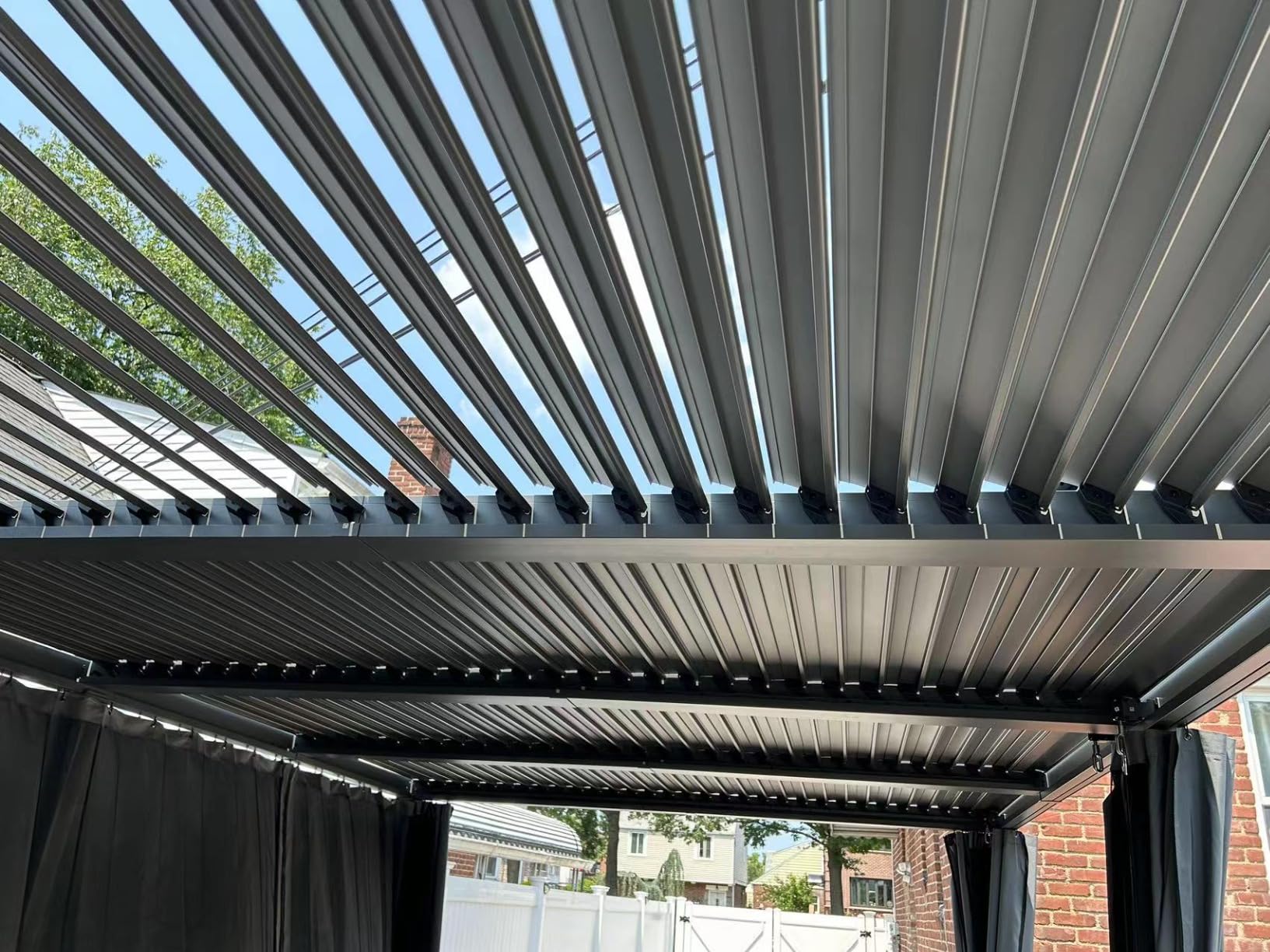 Aoxun Louvered Pergola 12x20 All-Aluminum, Waterproof Curtains and Netting customer photo 1