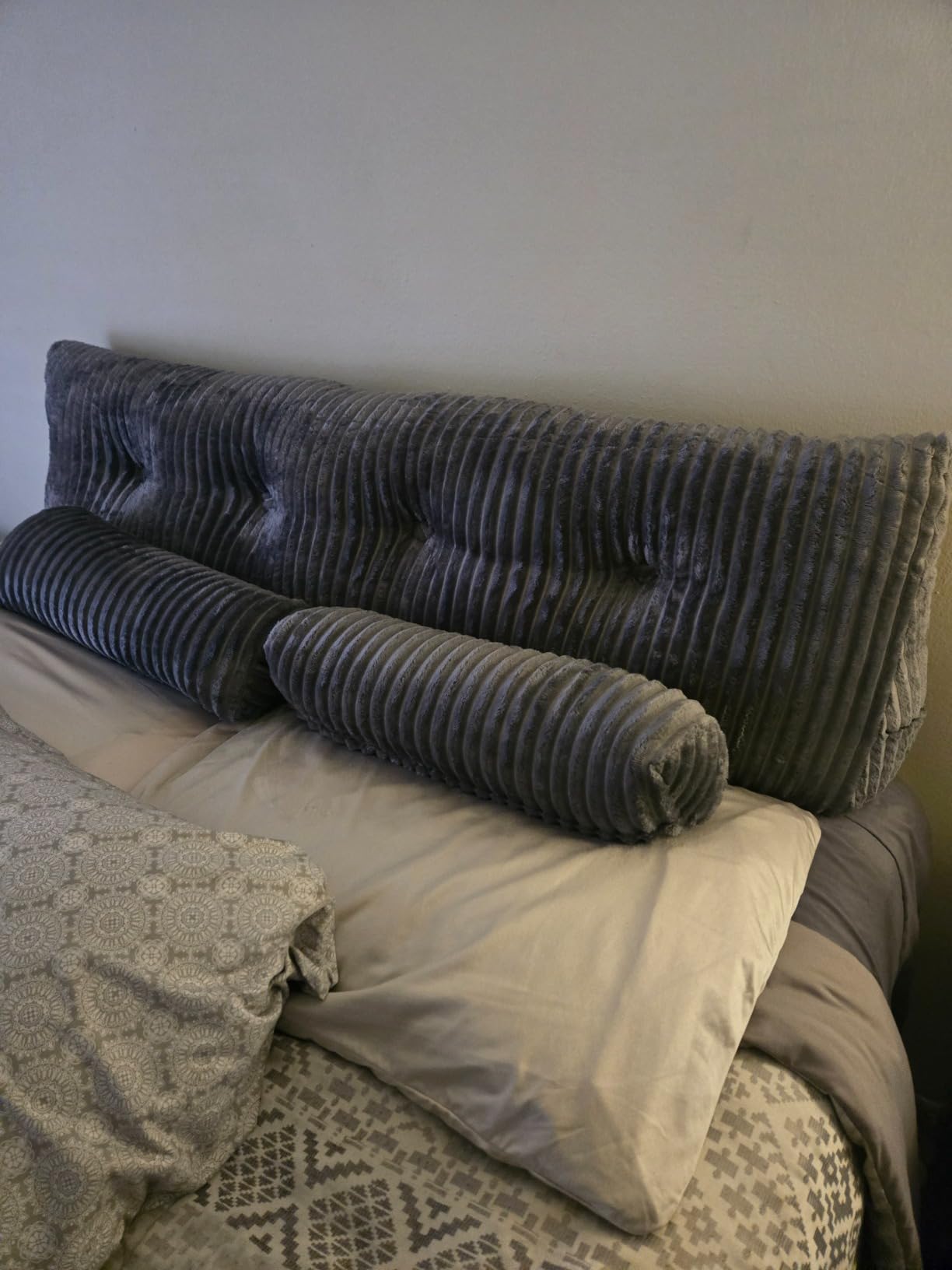 Z-hom Headboard Pillow, Wedge Backrest Cushion, Twin Size,ONE Roll Pillow customer photo 1