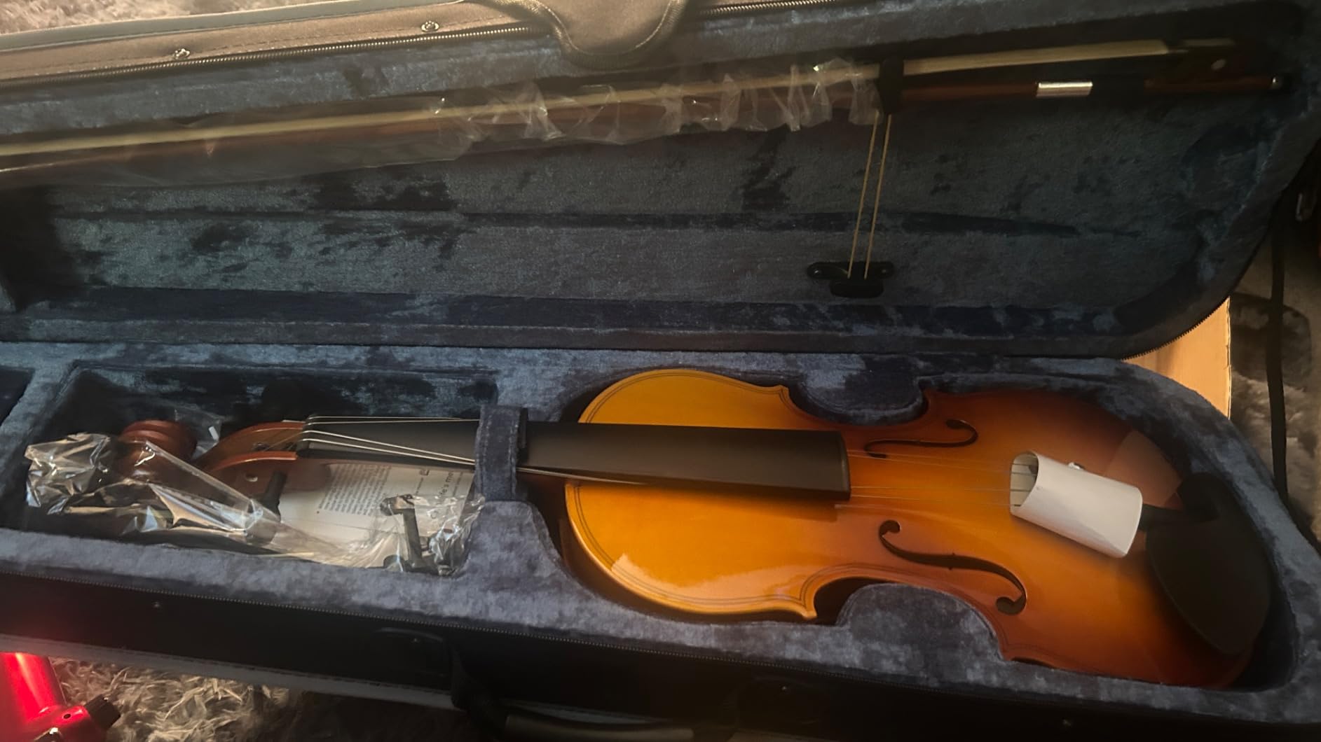 Vangoa Violin 1/2 Size for Beginners Full Set, Spruce Childrens Fiddle Half Size Bundle Medium Acoustic Violins Starter Kit Package w/Side Solidwood, Hard Case for School Students Ages 6-9 customer photo 1