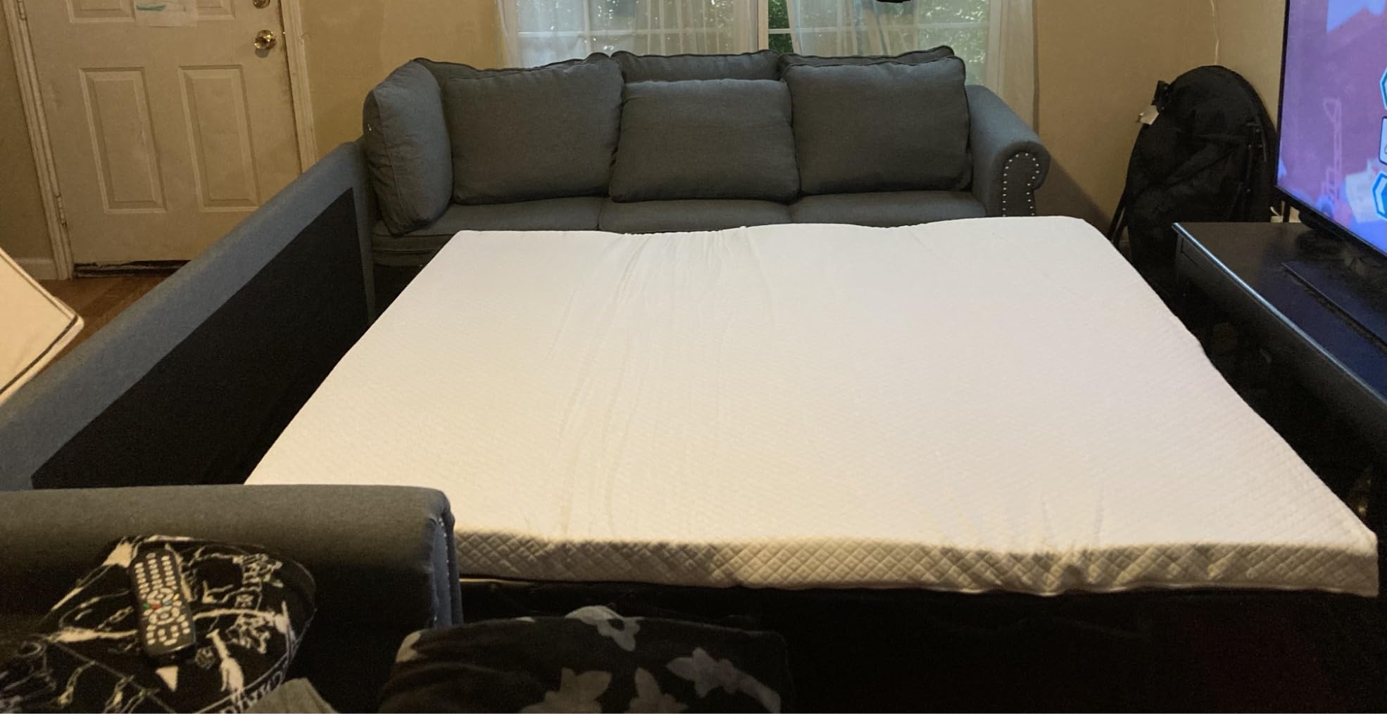 6-Seater L-Shaped Sectional Sleeper Sofa King Size, Pull Out Couch, Grey customer photo 1