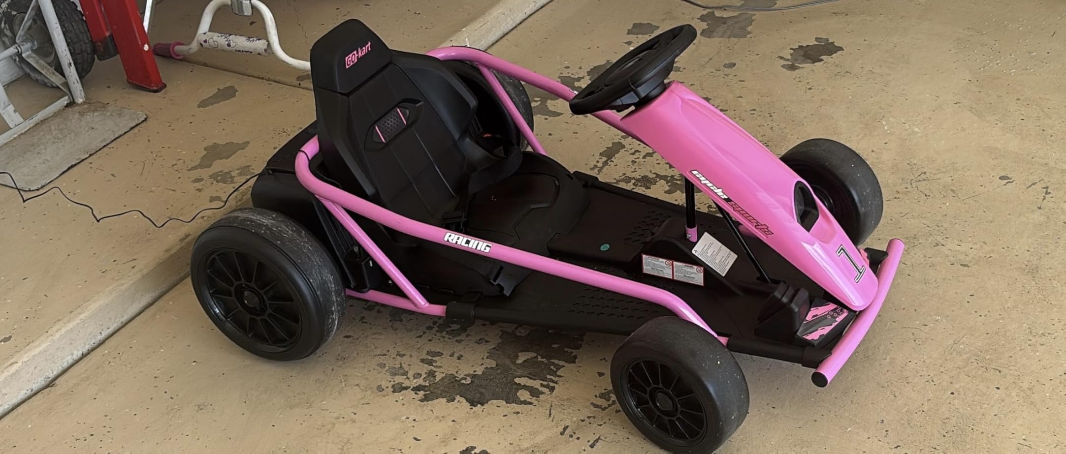 Aosom 24V 8.1 MPH Electric Go Kart Drifting Car Kids Ages 8-12 Pink customer photo 1