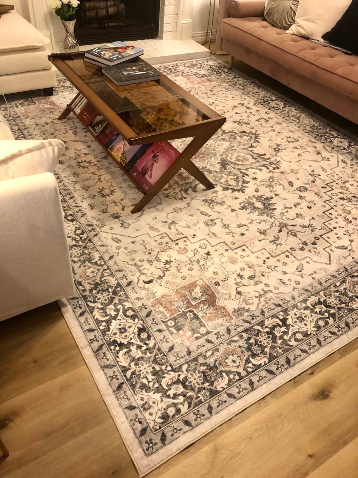 Amada 8x10 Area Rugs for Living Room, Washable Area Rug, Blue customer photo 2