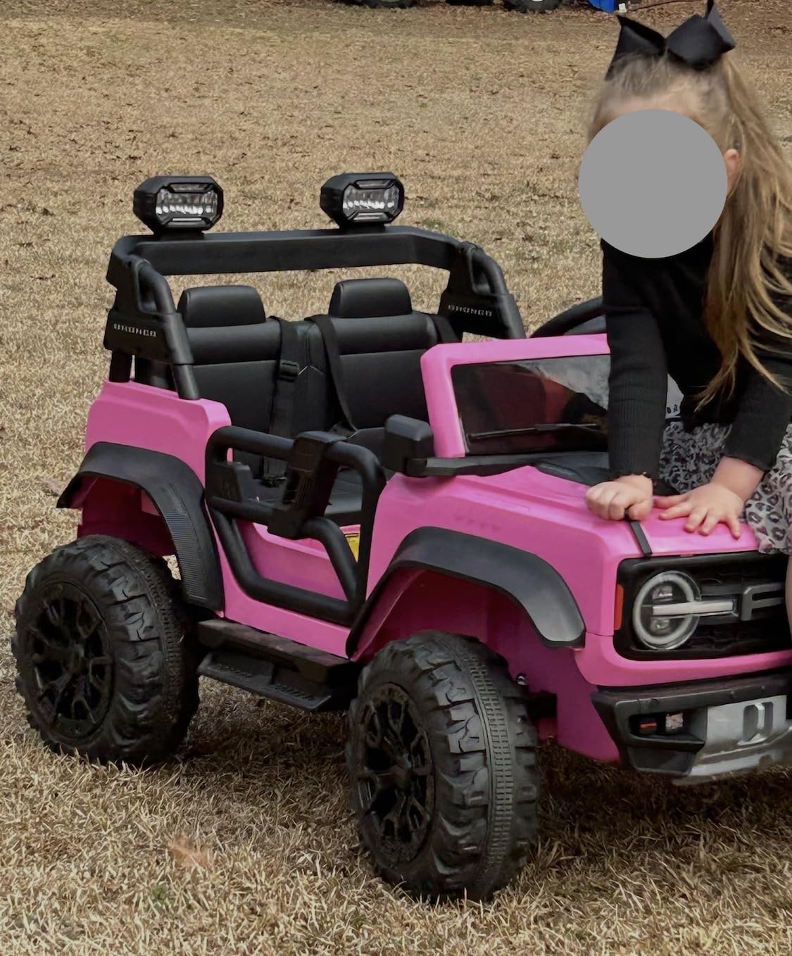 First Ride On 24V Ride on Toys for Big Kids, Licensed Ford Bronco Raptor 2 Seater Ride on Cars with Remote Control, Ride on Truck w/ 4-Wheeler Suspension, 3 Speeds, Led Lights, Bluetooth (24V, Pink) customer photo 2