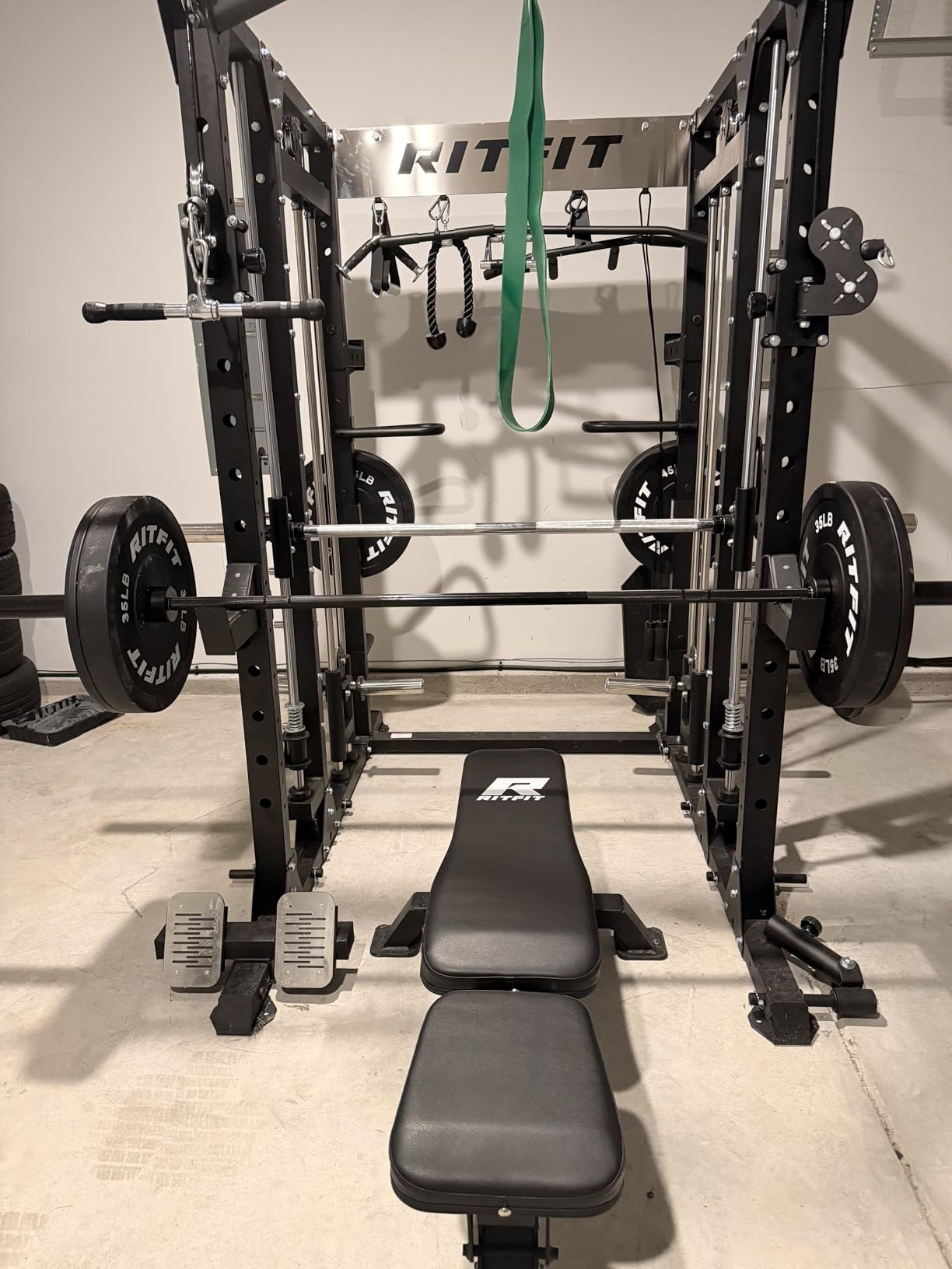 HANDBODE 7 ft Olympic Barbell, 45 lb Weight Bar, 2-Inch Sleeves | 1000-Pound Capacity, Hybrid Needle Bearings, Brass Bushings, 28 mm Knurl, Dual Grip Marks, Squats, Deadlifts, Bench Presses customer photo 1