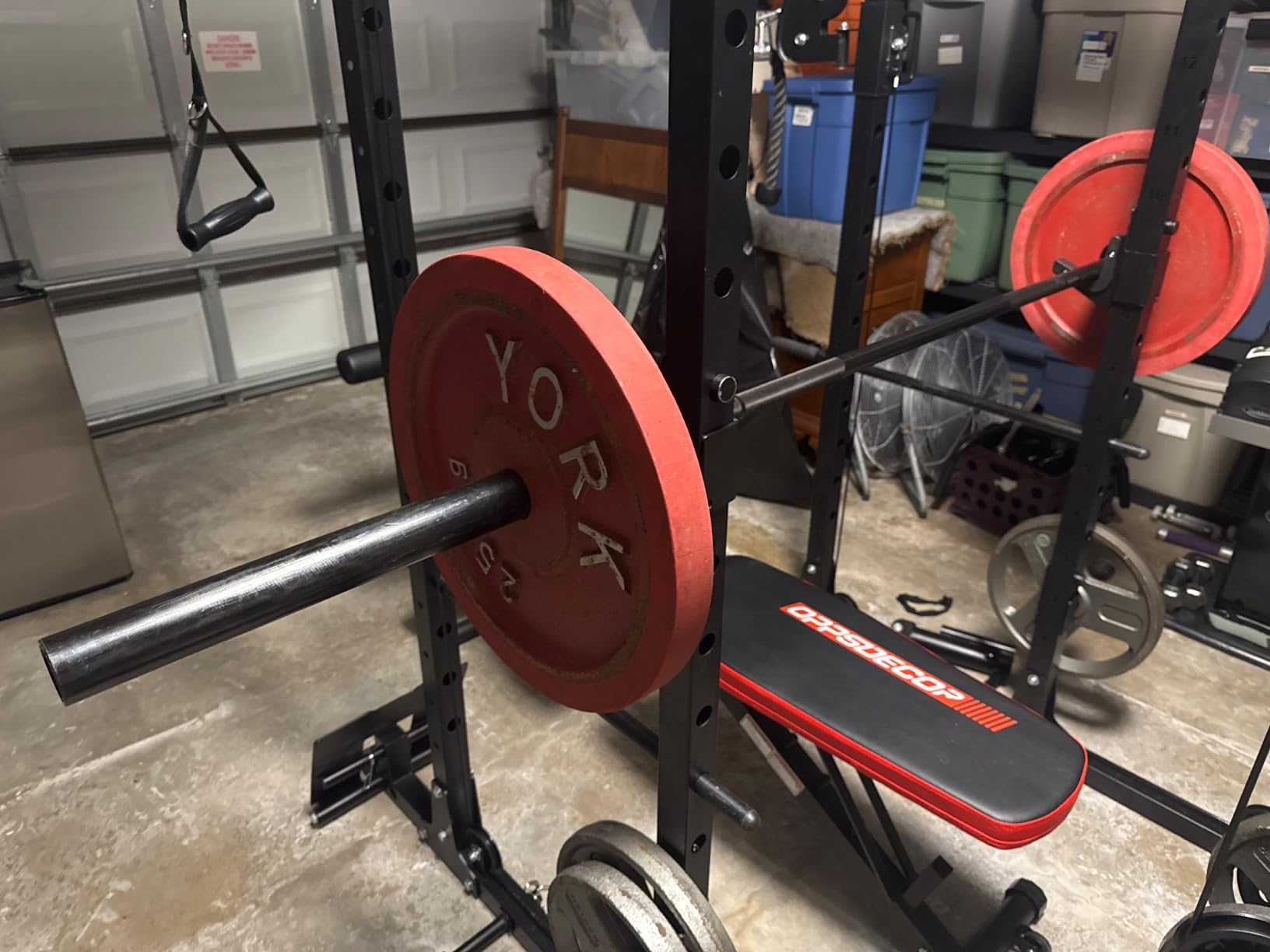 HANDBODE 7 ft Olympic Barbell, 45 lb Weight Bar, 2-Inch Sleeves | 1000-Pound Capacity, Hybrid Needle Bearings, Brass Bushings, 28 mm Knurl, Dual Grip Marks, Squats, Deadlifts, Bench Presses customer photo 2