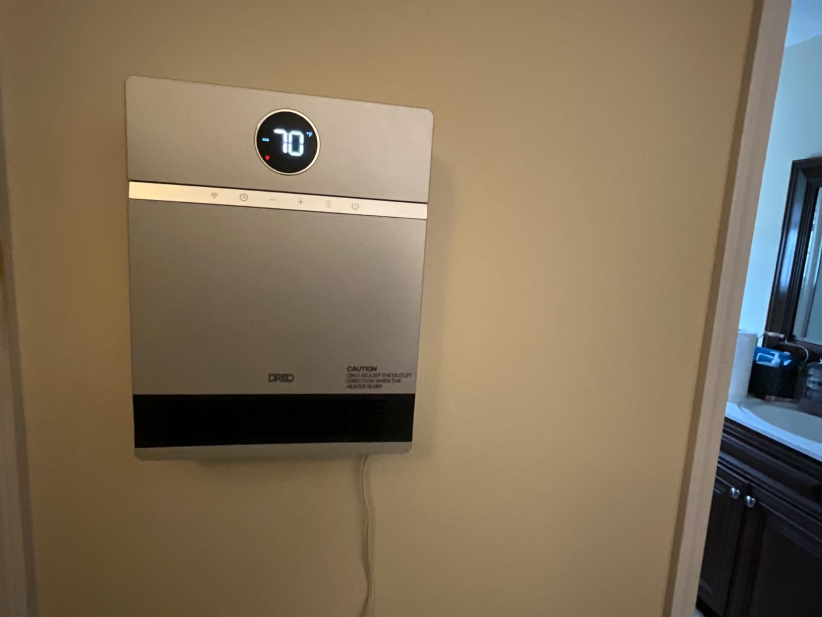 DREO Smart Electric Wall Heater for Indoor Use, Bathroom, Works with Alexa customer photo 1
