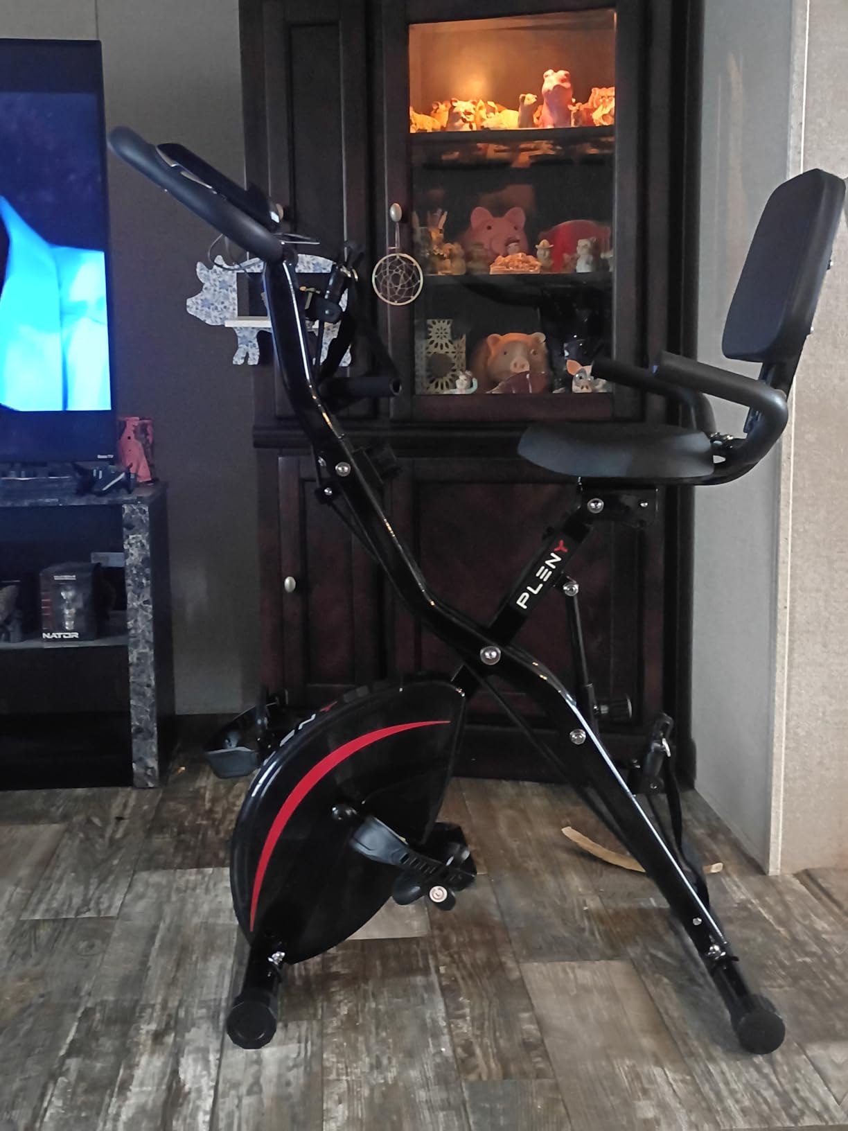 PLENY Folding Exercise Bike, 5 IN 1 Indoor Stationary Bikes for Home customer photo 2