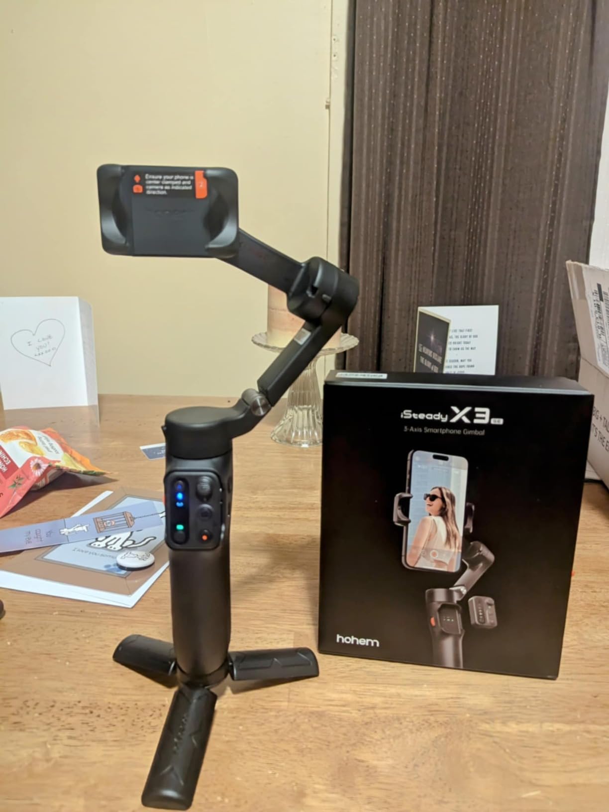hohem iSteady X3 SE 3-Axis Gimbal Stabilizer for iPhone & Android, Black customer photo 2
