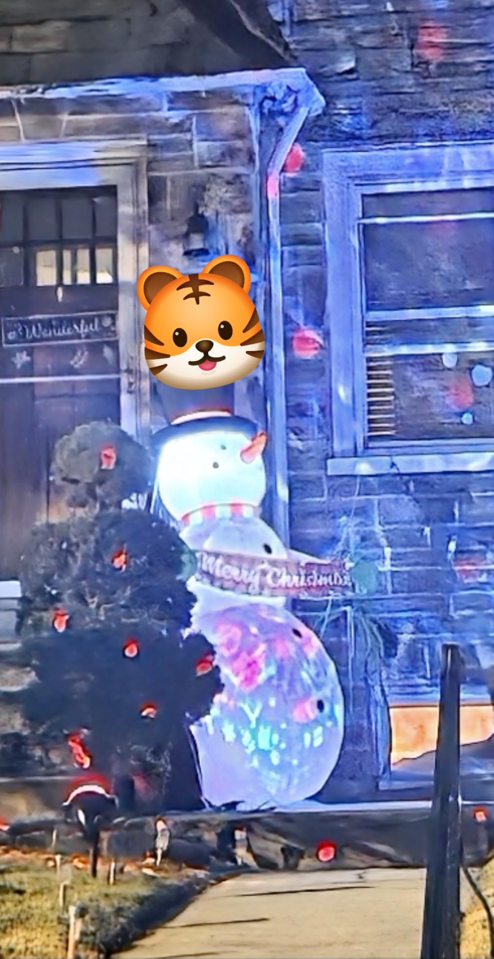 zukakii 7FT Christmas Inflatables Decorations with Built-in Music & 360° Rotation Colorful Projector LED Light Snowman Christmas Blow Up Yard Decorations Indoor Outdoor Christmas Decorations Decor customer photo 1