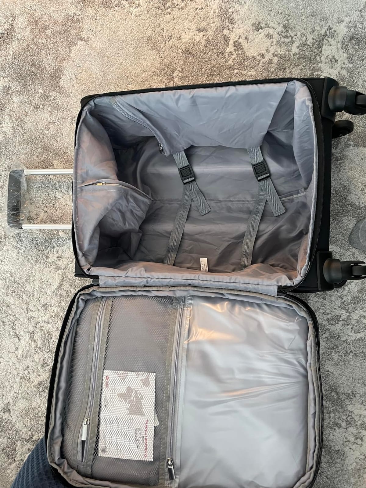 BAGSMART Softside Underseat Personal Item Suitcase with Wheels, Camel customer photo 1