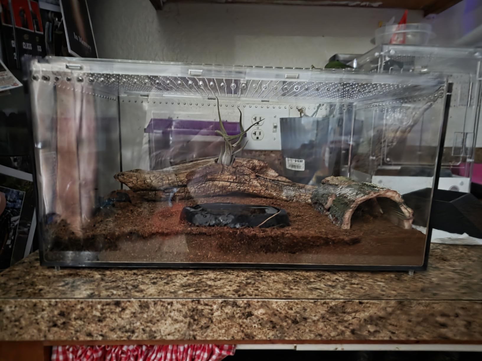 Reptile PC Tank,Escape Proof Magnetic Lid Tarantula Enclosure Large customer photo 2