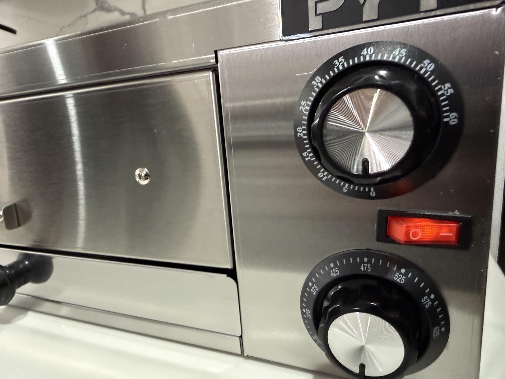 PYY Pizza Oven Indoor Electric Countertop Commercial Pizza maker with Crumb Tray Stainless Steel Pizza Cooker Machine for Home customer photo 1