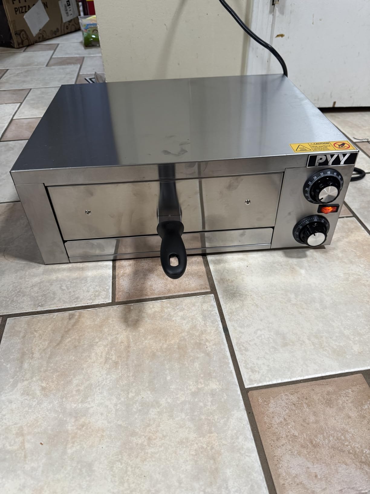 PYY Pizza Oven Indoor Electric Countertop Commercial Pizza maker with Crumb Tray Stainless Steel Pizza Cooker Machine for Home customer photo 2