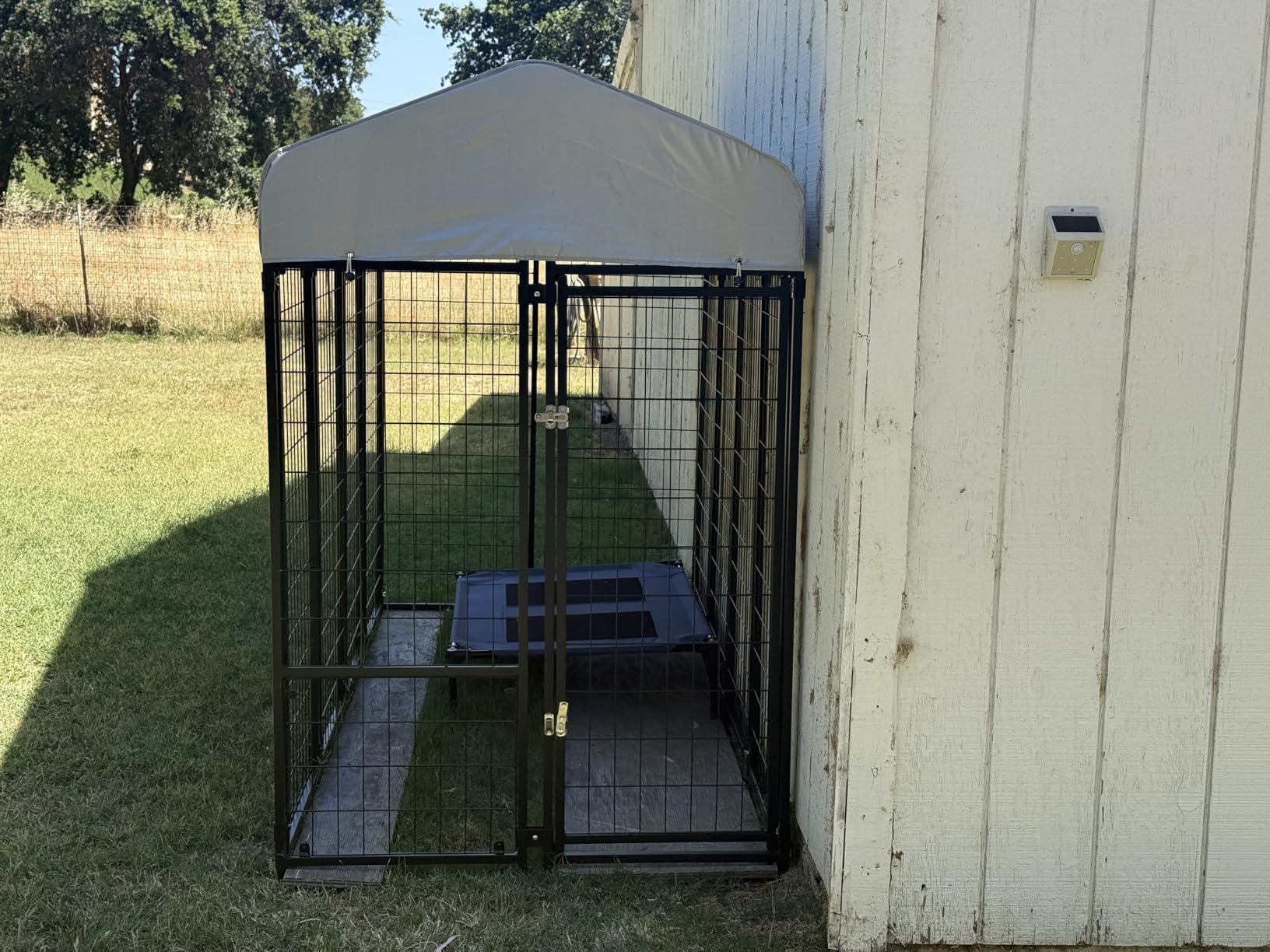 Dog Kennel Outdoor, Large Outside Dog Kennel with Roof & Swivel Feeders/Removable Doggy Door Allow Connecting Your Dog House, Heavy Duty Dog Run Pen for Medium/Large Dogs (8'L x 4'W x 6'H) customer photo 2
