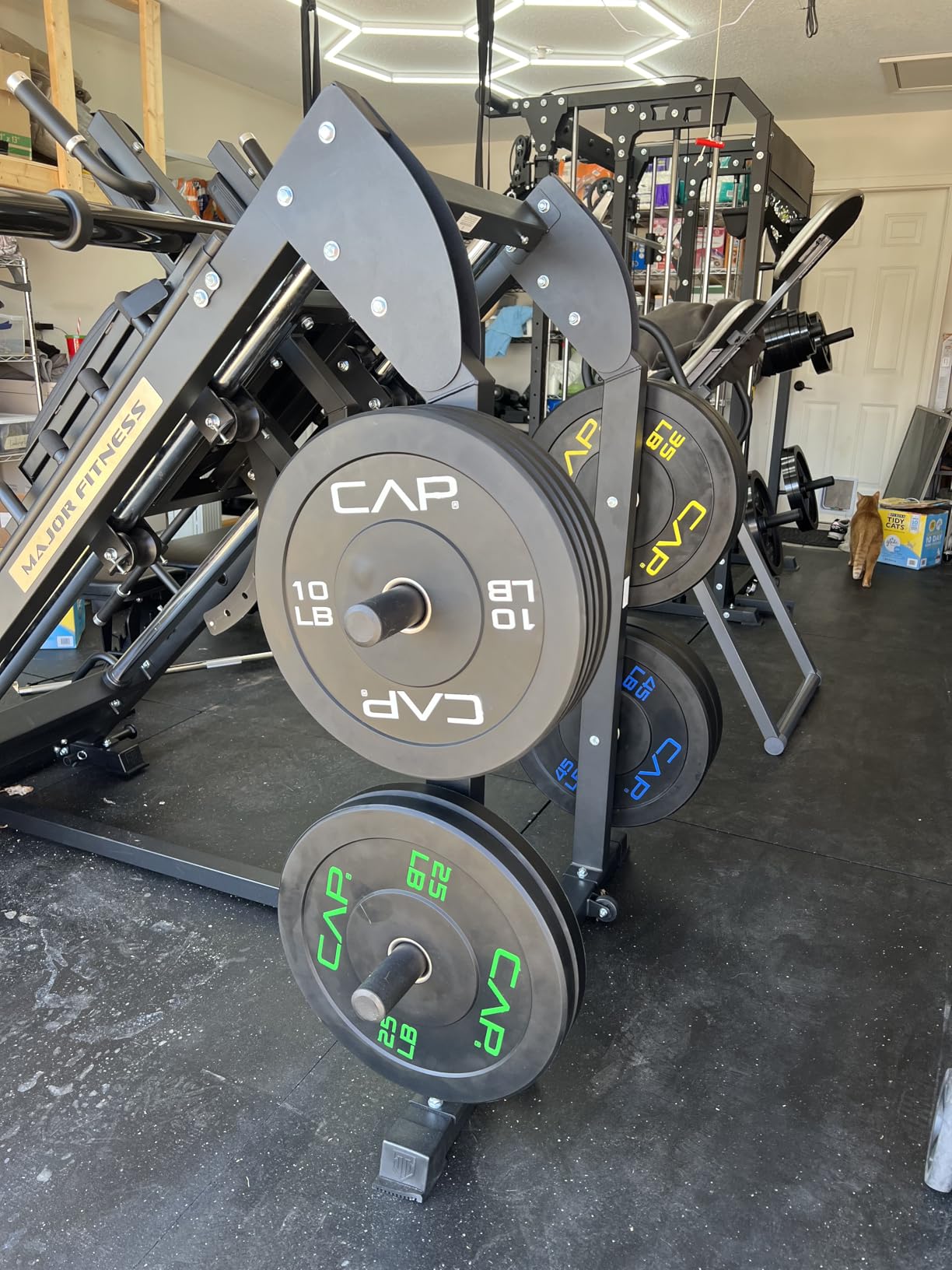 CAP 2-inch Olympic Bumper Plate Weight Set | 100-370 lbs | Multiple Colors | Storage Rack Optional customer photo 1