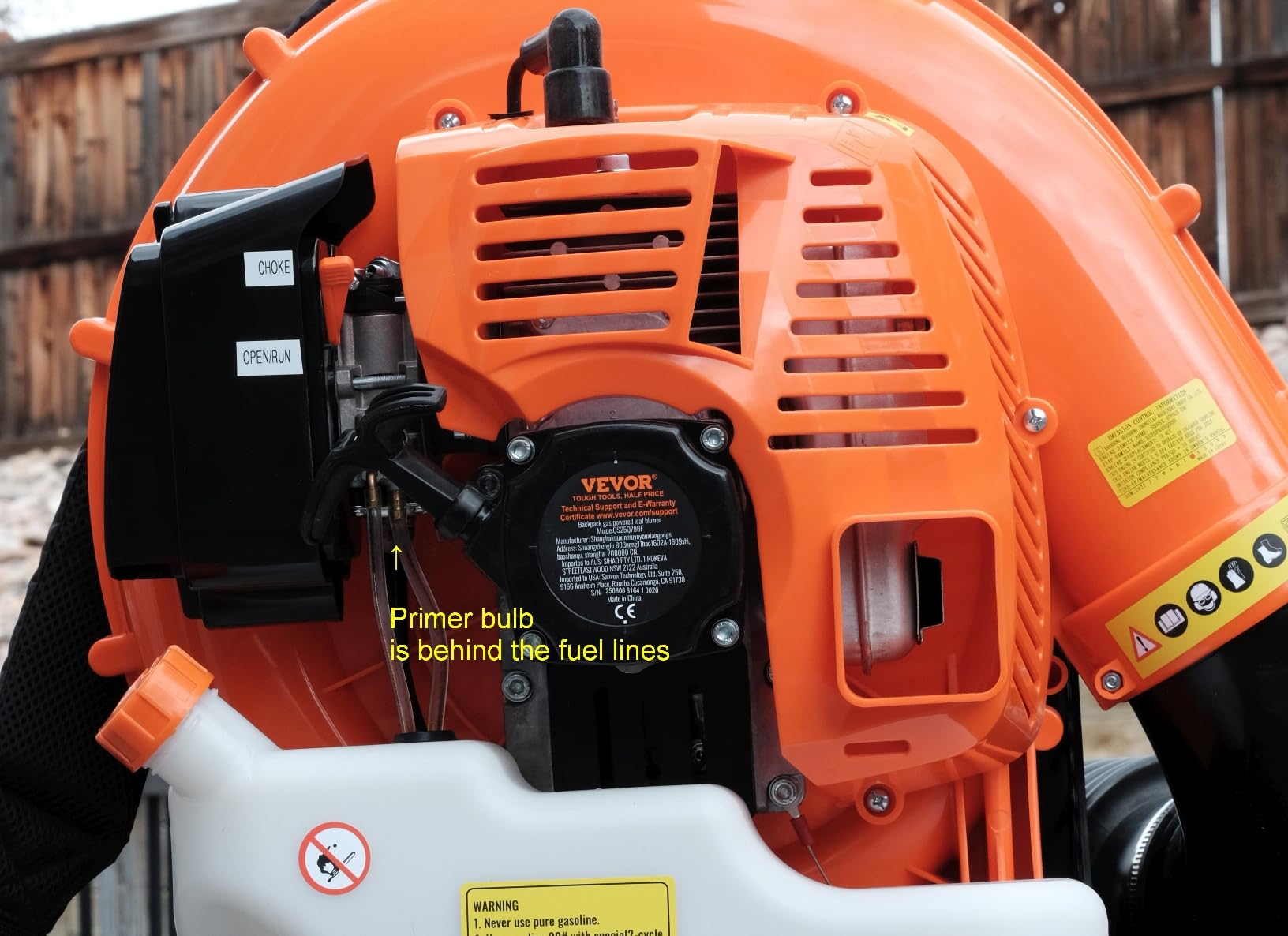 VEVOR 63CC Backpack Leaf Blower Gas Powered, 1.89L Tank, Delivers 1110CFM & 220MPH, Perfect for Garden Maintenance, Clearing Leaves & Snow customer photo 2