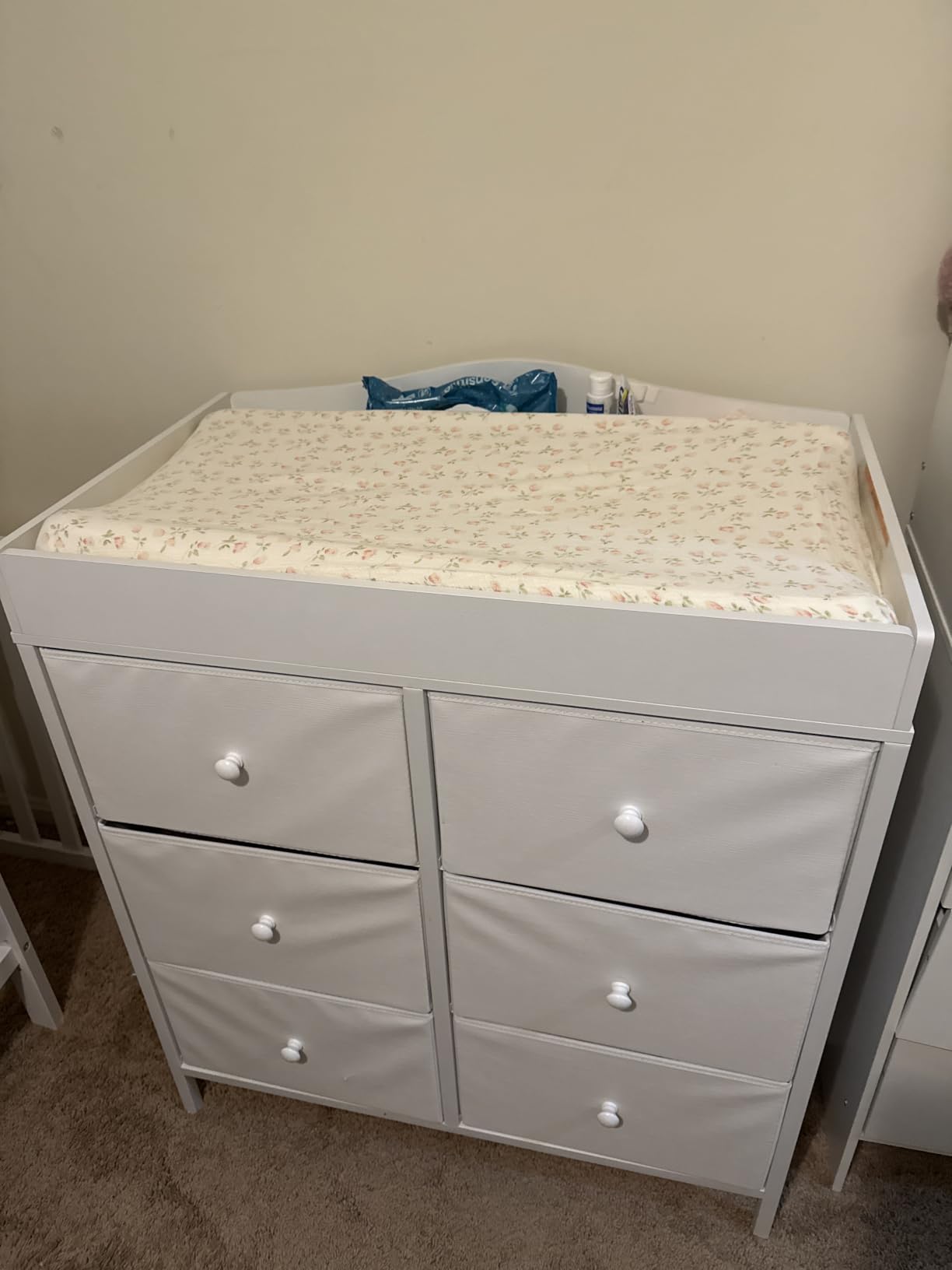 BOLUO White Changing Table Dresser with 6 Drawers Baby Dresser with Changing Table Top Diaper Changing Station with Storage for Nursery Modern customer photo 2