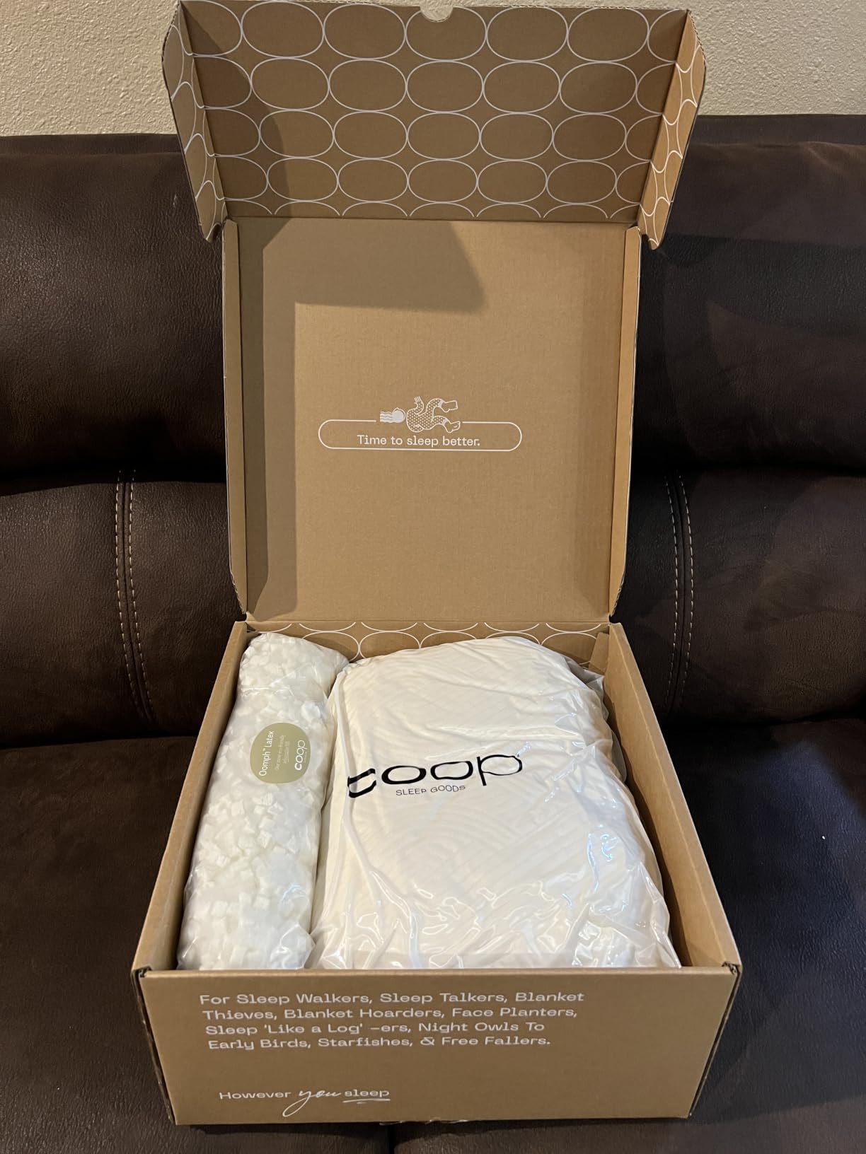 Coop Home Goods Adjustable Latex Pillow Queen, Talalay Latex & Microfiber Fill, Best Pillows for Sleeping, Ergonomic, Naturally Cooling, Eco-Friendly, Medium Firm for Back, Side & Stomach Sleepers customer photo 2