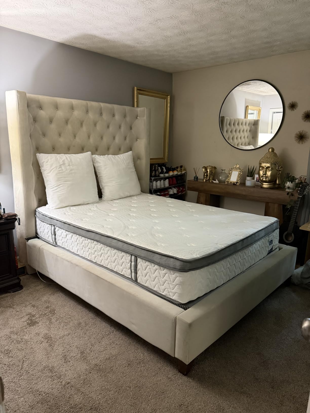 Sleep Firm Mattress with Extra Lumbar & Shoulder Support, Hotel Collection Hybrid Single Mattresses Pain Relief - Fiberglass Free - 365 Night Trial (Queen, 12, 12, Inches, Medium) customer photo 2