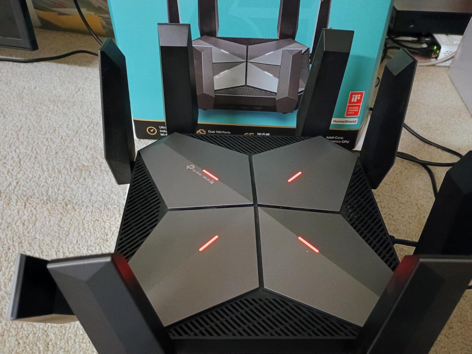 TP-Link Tri-Band AXE5400 Wi-Fi 6E Gaming Router 6-Stream, Archer GXE75 | 5.4 Gbps, 1x2.5G + 4x1G Ports, USB 3.0, Exclusive Acceleration, Gaming Port & Panel, RGB Lighting, EasyMesh, HomeShield customer photo 2
