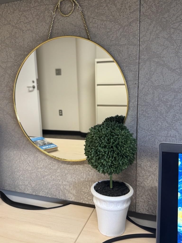 YCHMIR Small Round Wall Mirror,Bathroom Mirror (Black, 11.8 in.) customer photo 2