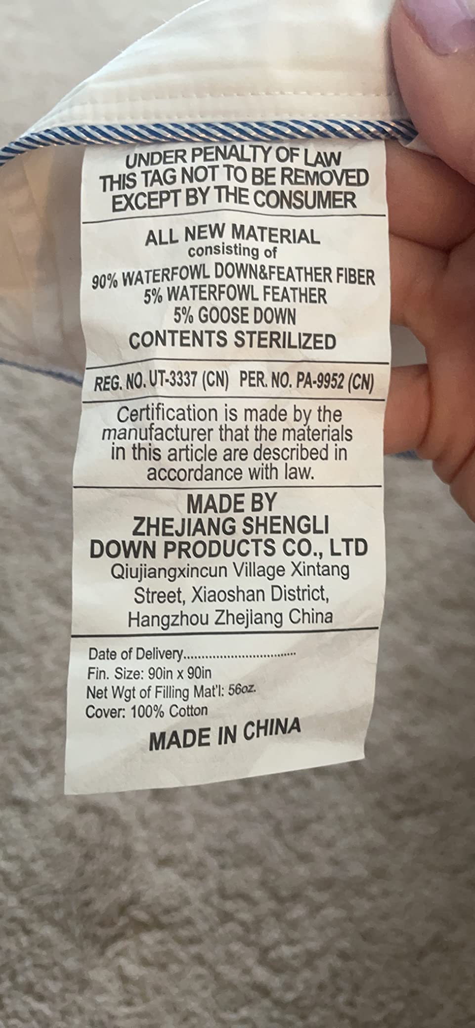Hungarian Feather Down Comforter Queen,100% Organic Cotton Duvet Insert customer photo 1