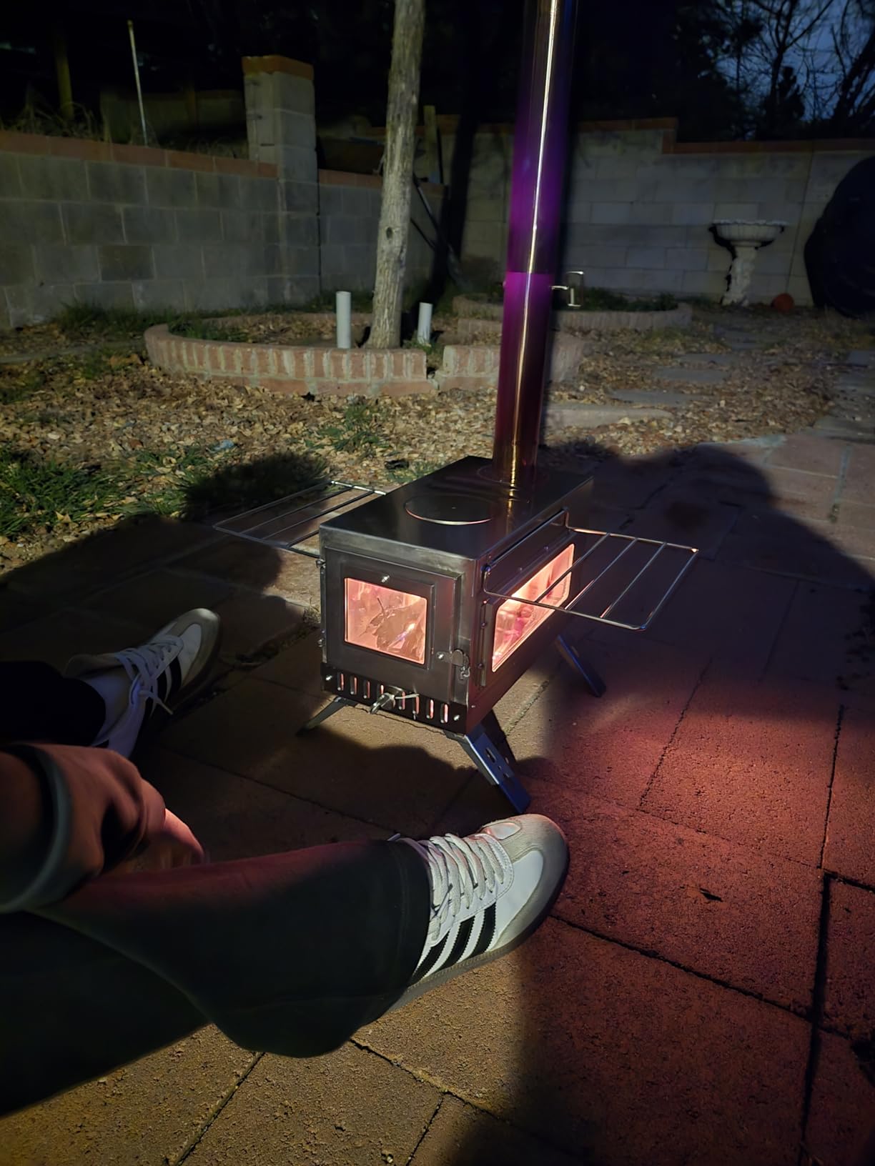 unho Stainless Hot Tent Stove Crack-Resistant Ceramic Glass Outdoor camping customer photo 2