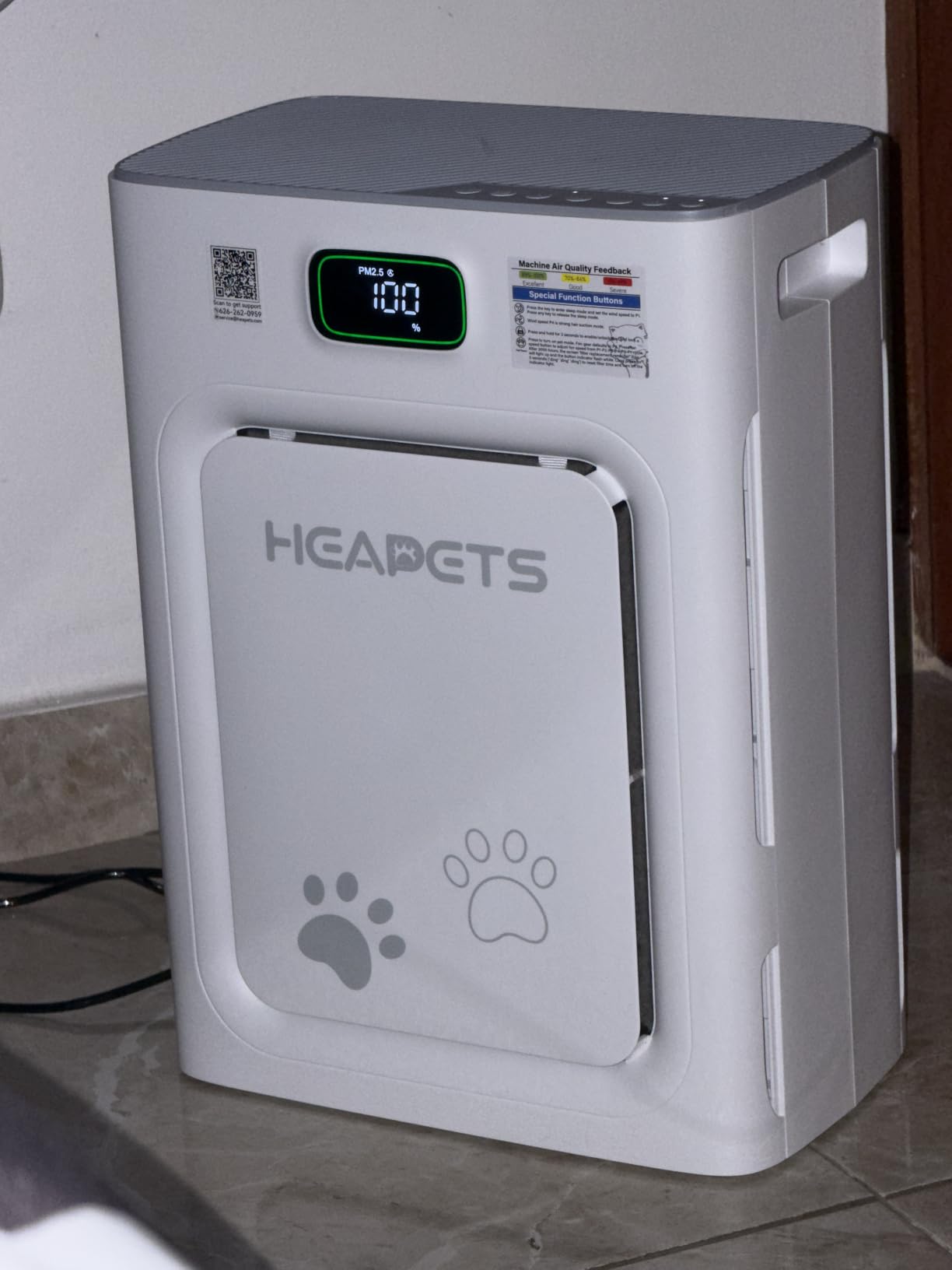 Pet Air Purifier for Home Large Room 2500 Sq Ft, H13 HEPA Double-Sided Filter with Washable Pre-filter, Adsorbs Pet Hair Dander Odor Allergies Smoke Dust,PM2.5 Air Quality Monitor,Auto Mode,P358 Grey customer photo 2