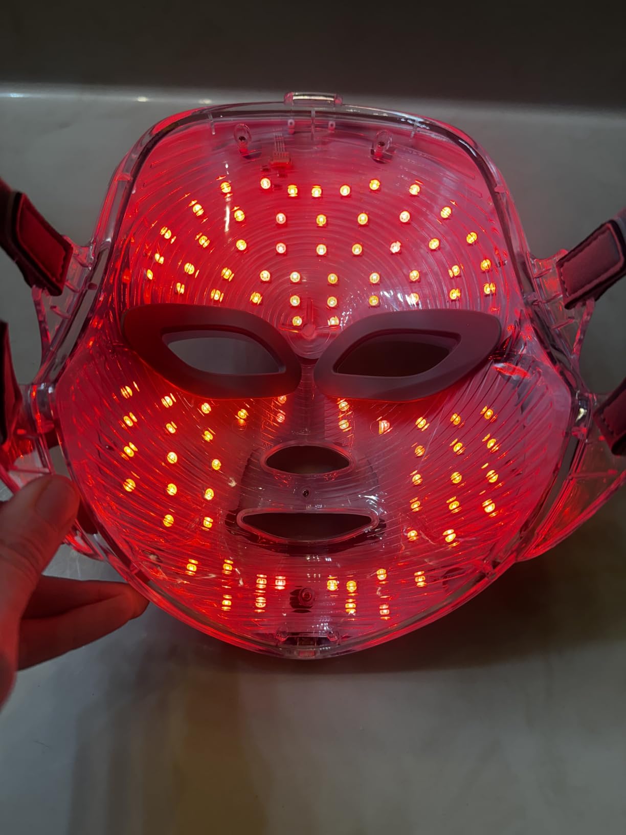 7-1 Colors Red Light Therapy For Face,LED Facial Skin Care Mask,Red Light Mask for Face, LED Facial Mask Light,Salon or Home,White. customer photo 2