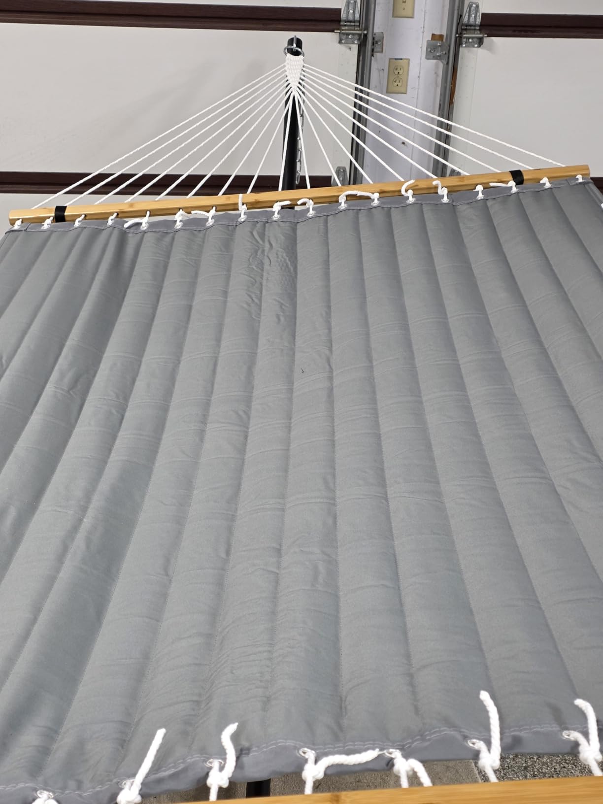 ANAGOO Double Hammock with Stand 500lbs Heavy Duty Outdoor Two Person White | 500 LBS Capacity, Stable Steel Frame, Balance Strap, Tool-Free Assembly, For Patio Garden customer photo 1