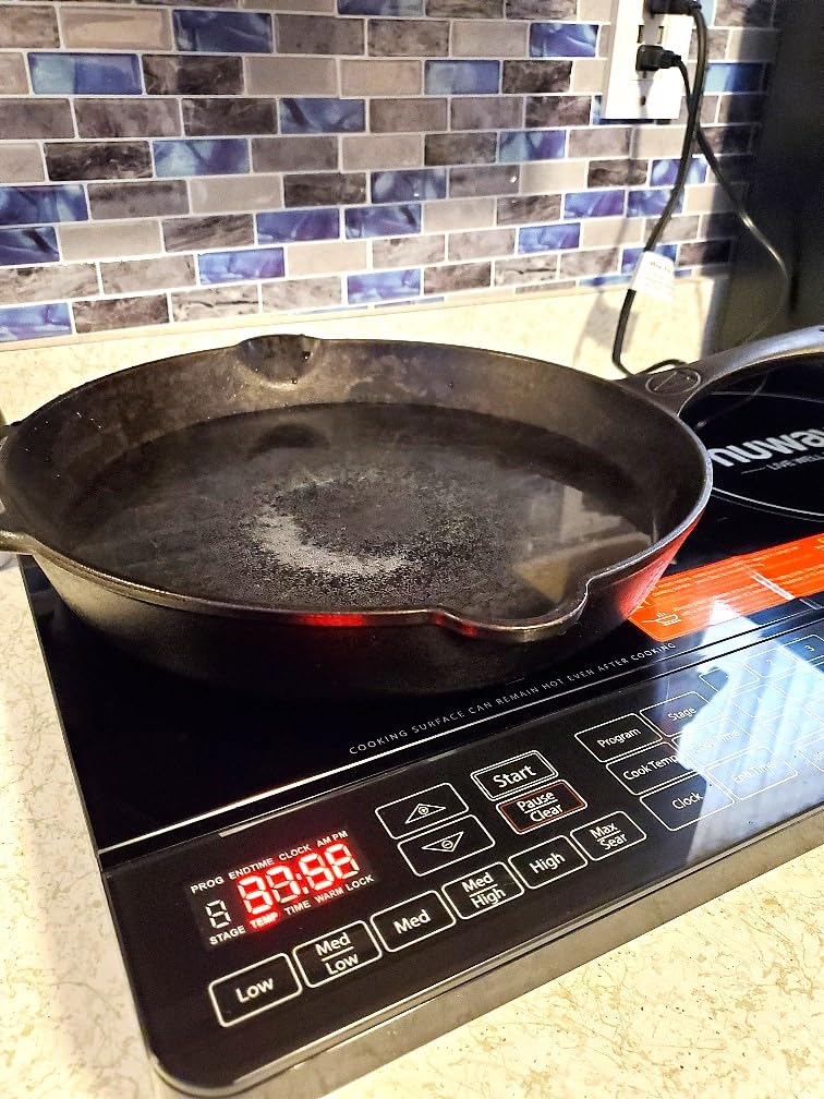 Nuwave Double Pro Cooktop Induction Countertop Burner, Portable, 50°F-575°F | 900/1500/1800W with Dynamic Watt Technology, 8” Heating Coil, Shatter-Proof Ceramic Glass, Seamless IMD Touch Panel customer photo 1