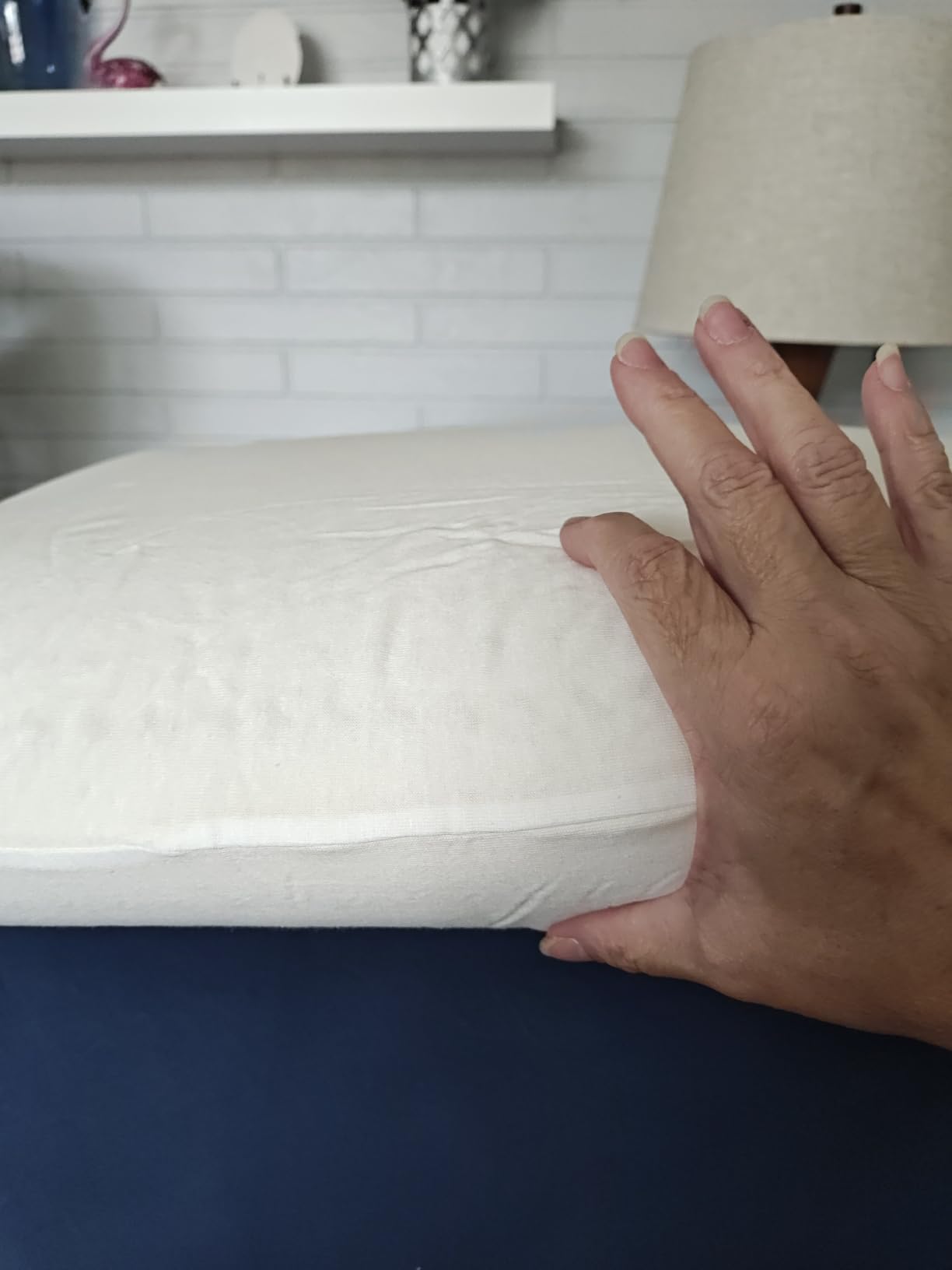 100% Natural Talalay Latex Pillow, Luxury Support Sleeping Bed Pillow for Side, Back, and Stomach Sleepers, Removable Breathable Cotton Cover, Standard (Medium 6.2''H) customer photo 2
