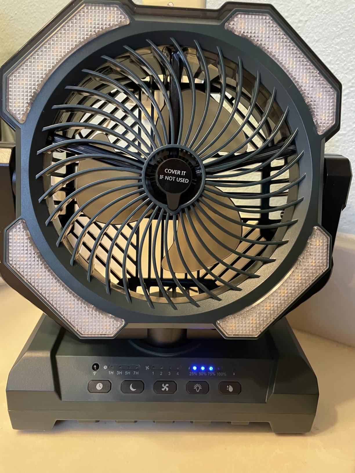 Misting Fan, Portable Camping Fans with 9oz Water Tank, 24000mAh Rechargeable Fan with 4 Speed, Battery Powered Fans with 120H Cooling, Last 5H Mist, 2 Mist Modes, Light, Outsides/Summer Essential customer photo 1