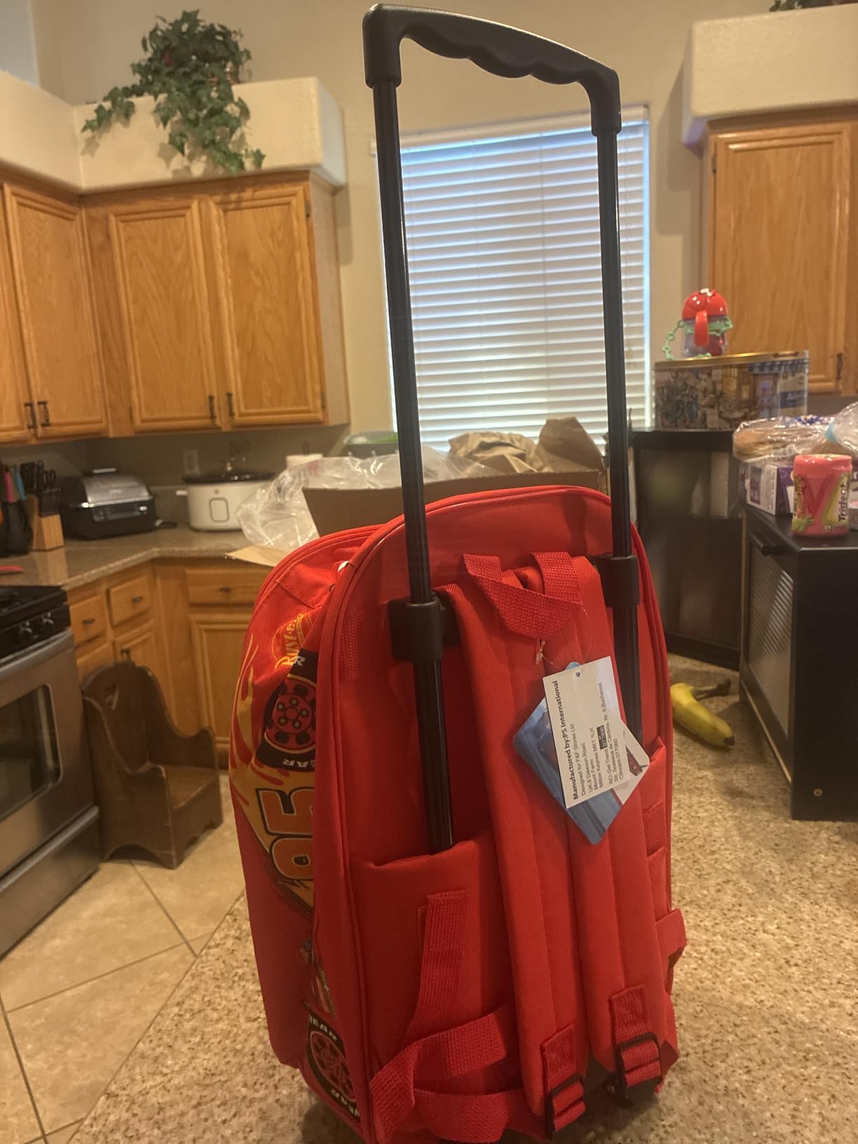 Disney Cars Lightning McQueen Carry-On Luggage with Wheels & Telescopic Handle for Kids 17”– 18.5L, Lightweight Travel Bag for Boys & Girls, Trips & Vacation Gifts customer photo 2