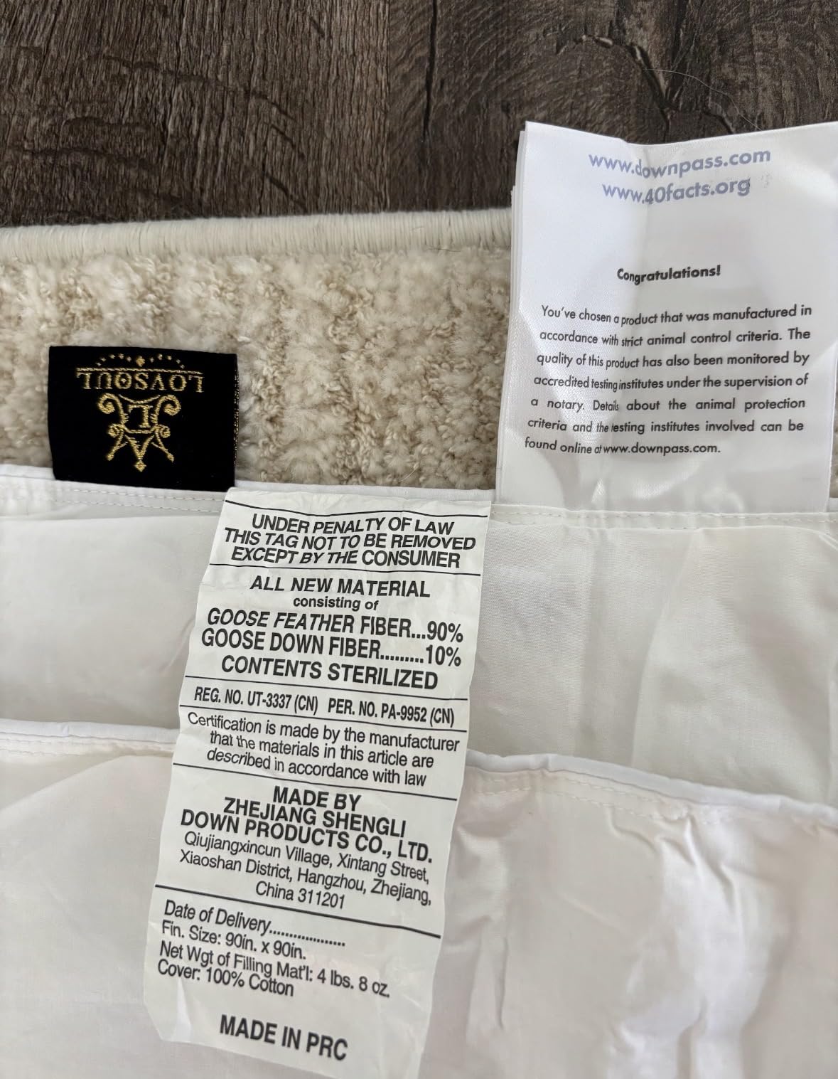 L LOVSOUL Goose Feather Down Fiber Comforter Queen,All Season Duvet Insert customer photo 2