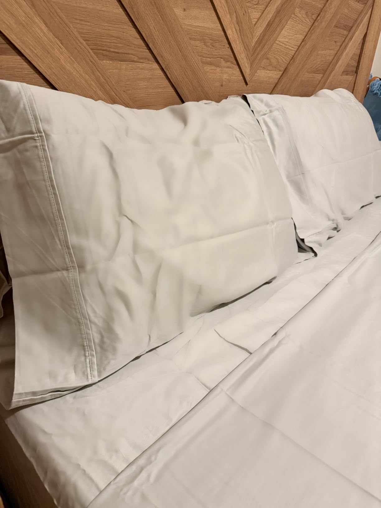 Egyptian Cotton Sheets Queen Size Bed Set, 400TC Queen Sheet Set - White customer photo 1
