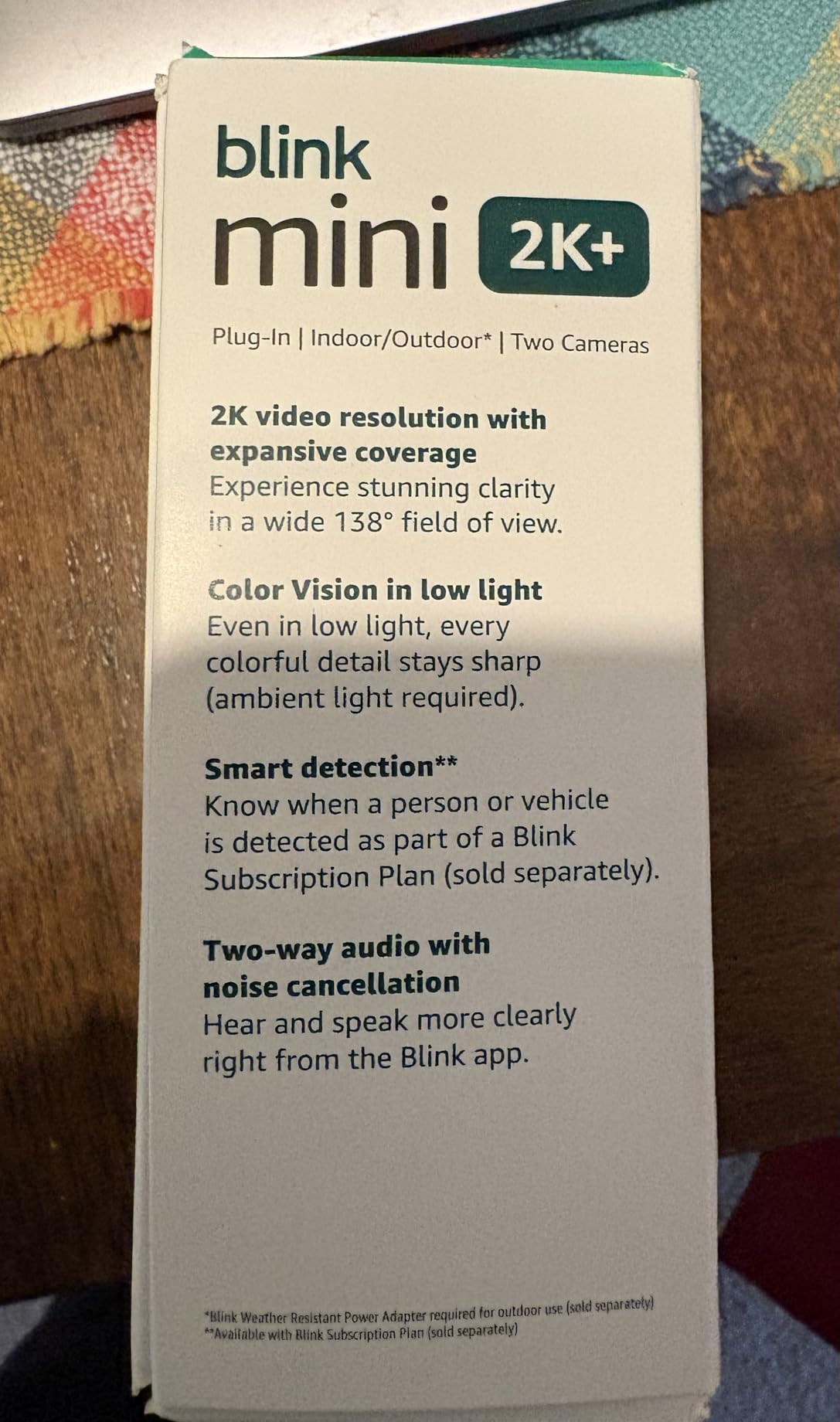 Blink Mini 2K+ (newest model) – Plug-in Home & Pet Indoor Security Camera with 2K video resolution, night vision, enhanced audio, motion detection – 2 cameras (Black) customer photo 2