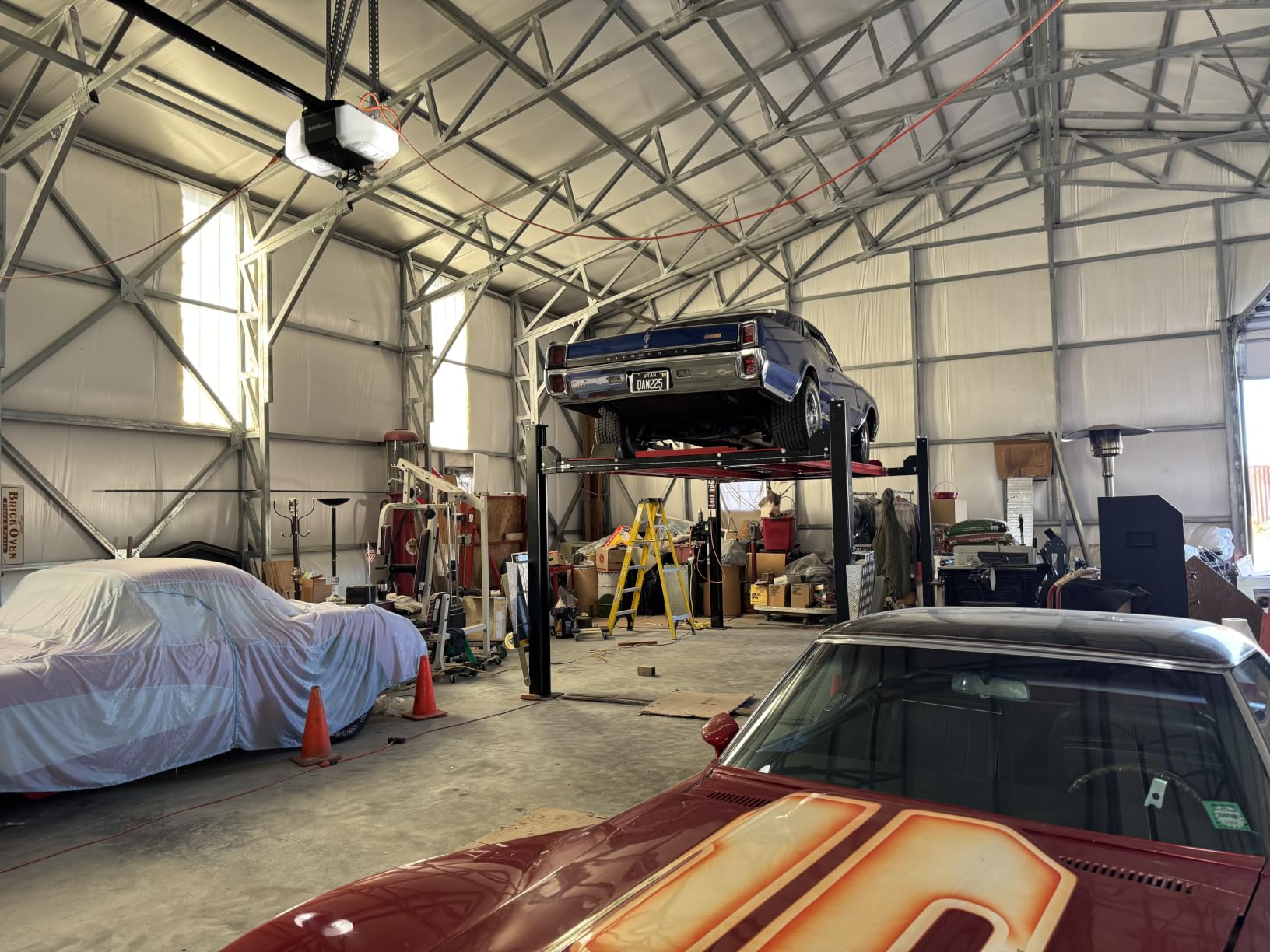 ‎KT-4H850 3.0HP Four Post Lift Car Truck Parking Hoist with Casters 8500Lbs Lifting Capacity Portable Storage Service Home Parking Lift customer photo 1