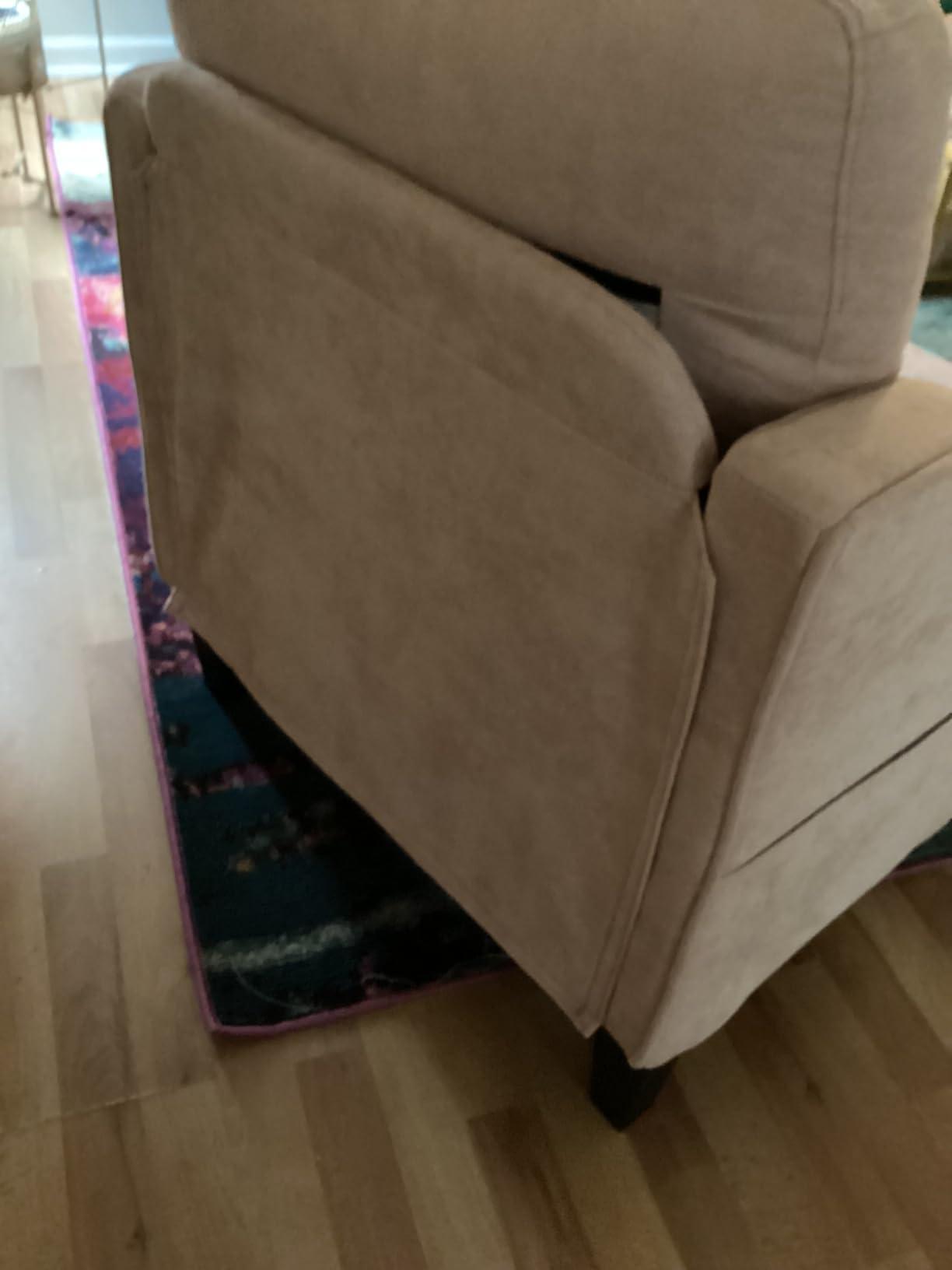 Accent Chair for Living Room, Mid Century Modern Reading Chair for Bedroom, Upholstered Armchair with Side Pockets, Comfy Single Sofa Side Chair for Office, Apartment, Small Room, Black customer photo 1