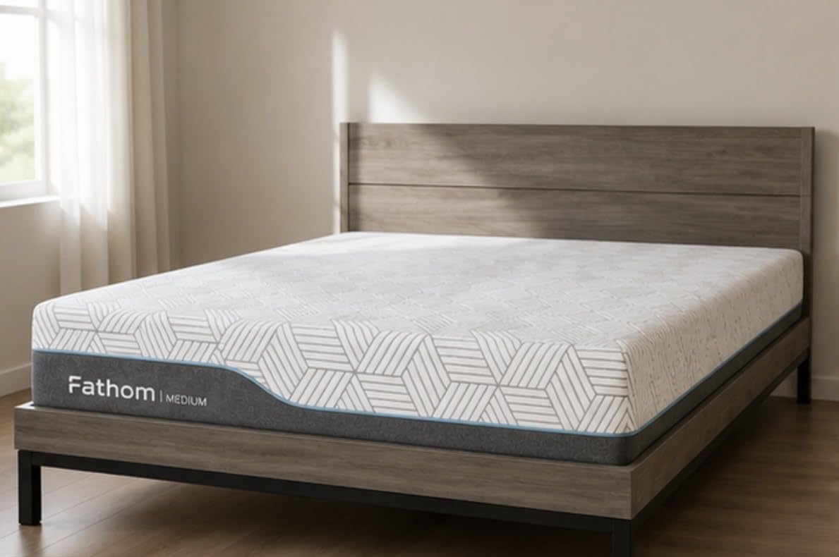 FATHOM Medium Queen Mattress 10 Inch Memory Foam Mattress Queen Size Bed in a Box for Back Pain Relief and Cool Sleep with Gel Foam and Removeable Fiberglass Free Cover, CertiPUR-US Certified customer photo 1